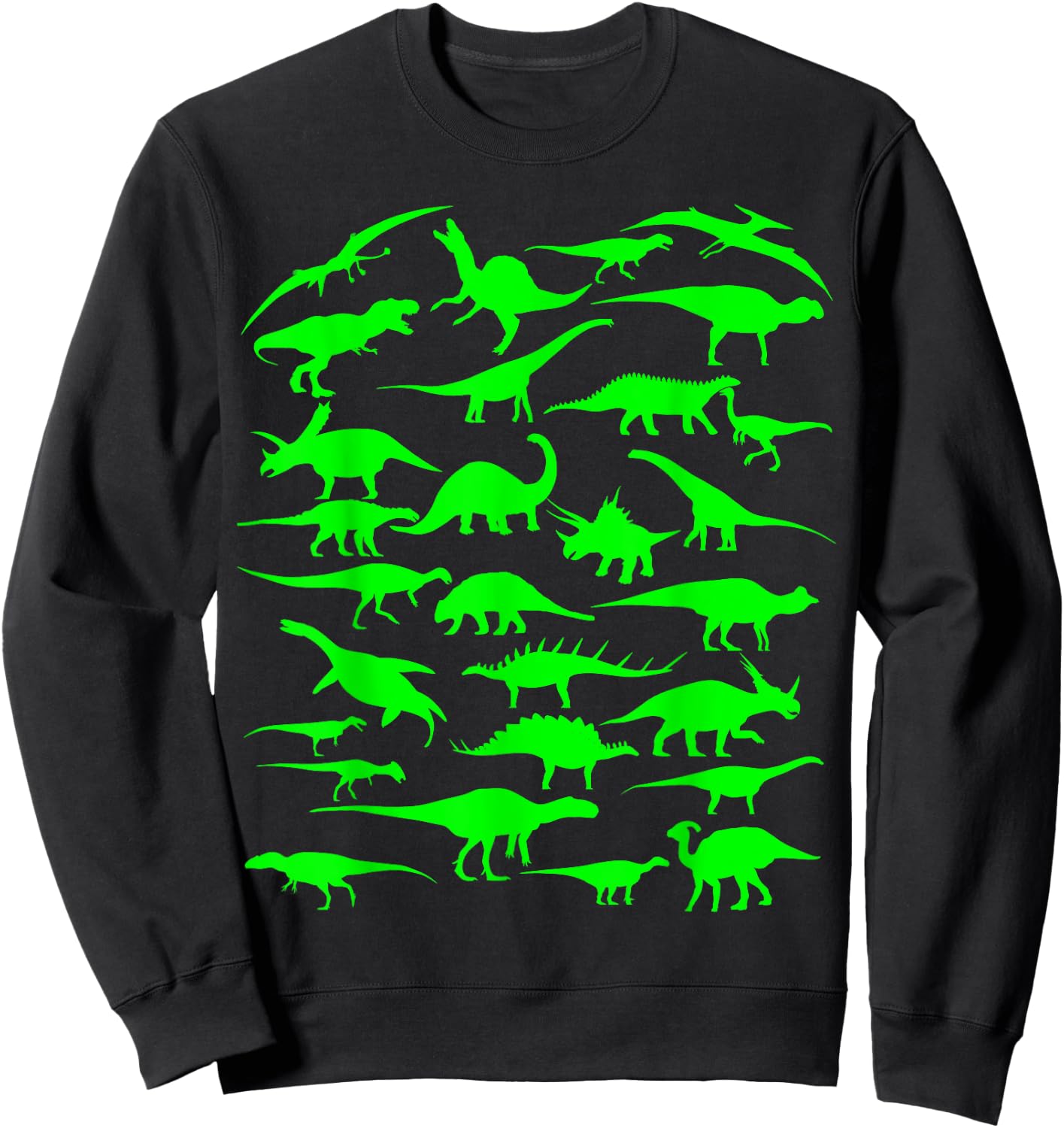 Funny Sheldon Nerdy Dinosaurs All Over Science Geek Gift Sweatshirt - Sweatshirt | Black
