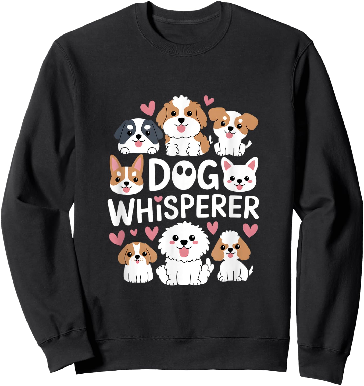 Dog Whisperer Funny Cute Dog Owner Lover Women Kids Sweatshirt - Sweatshirt | Black
