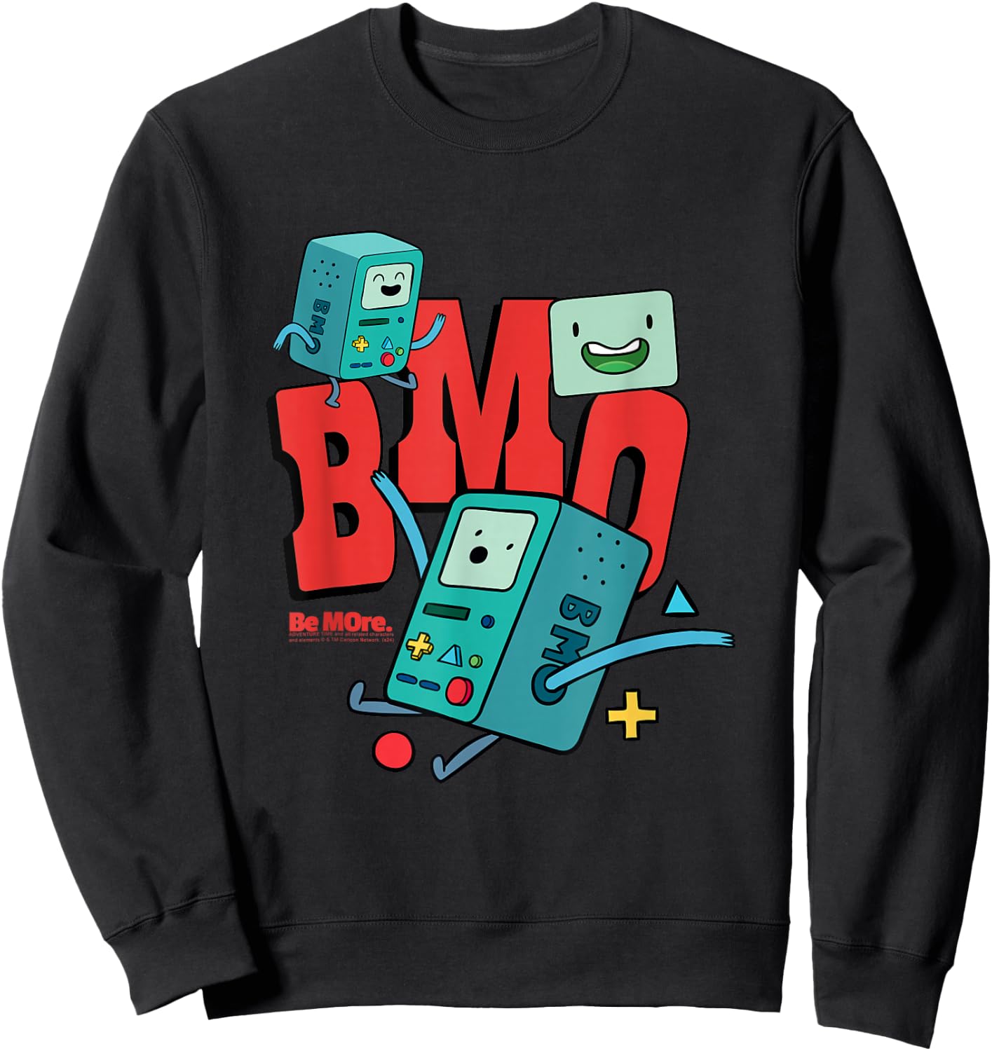Adventure Time BMO Be More Emotions Collage Cartoon Sweatshirt - Sweatshirt | Black