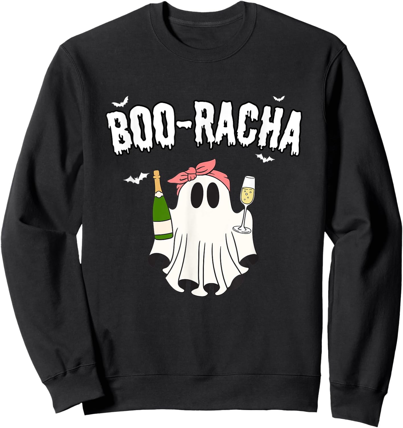 Boo-racha Funny Halloween Ghost - Champagne - Mimosa Sweatshirt - Sweatshirt | Black