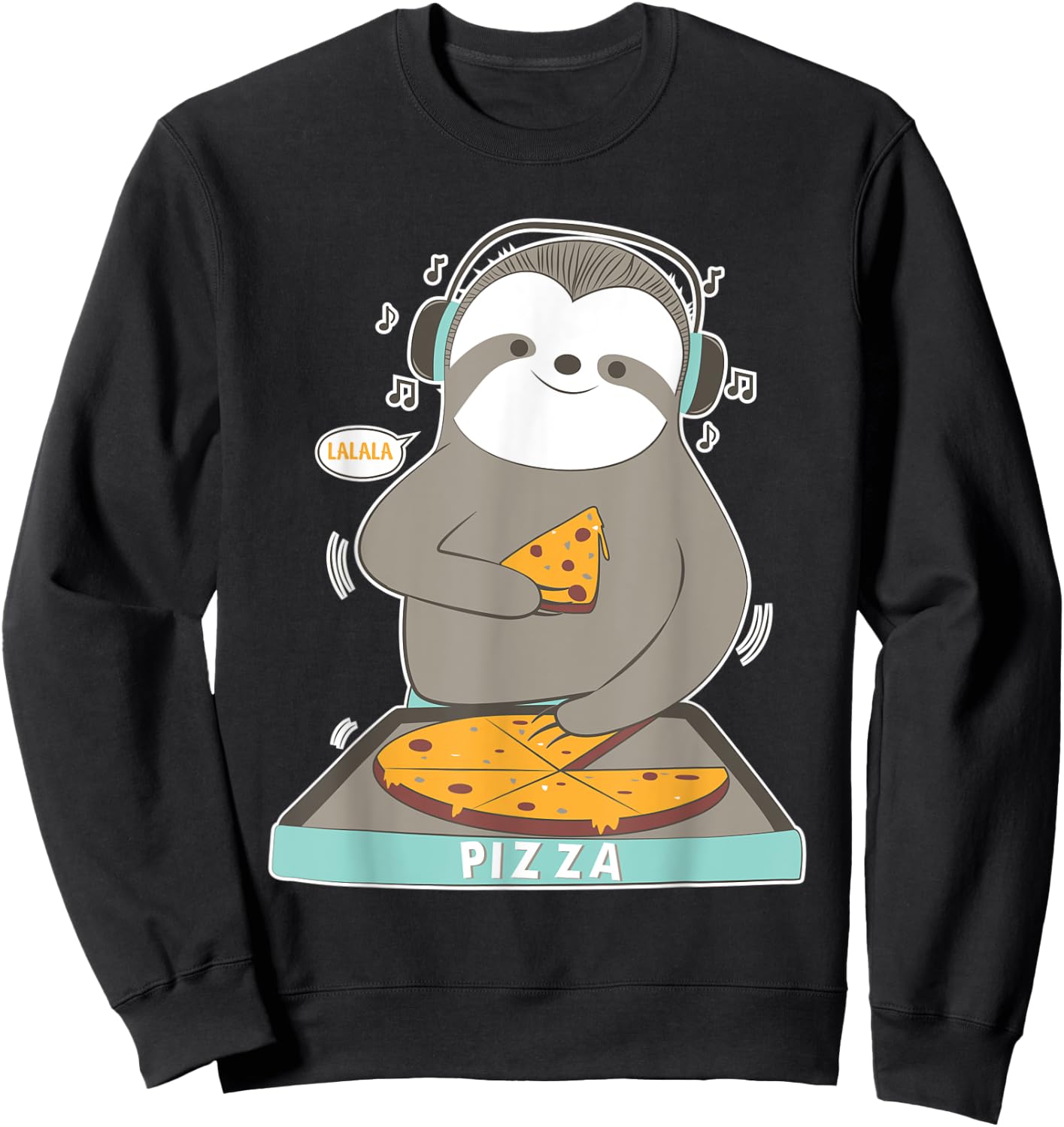 Sloth Pizza Shirt Women Kids Girls Boys Sweatshirt - Sweatshirt | Black