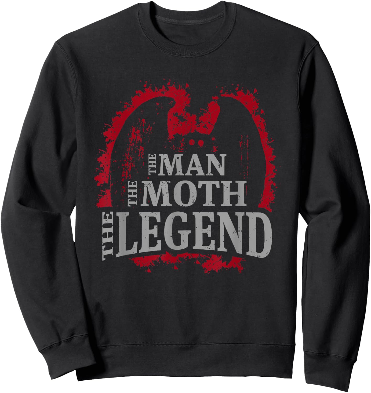Mothman - The Man The Moth The Legend Cryptid Sweatshirt - Sweatshirt | Black
