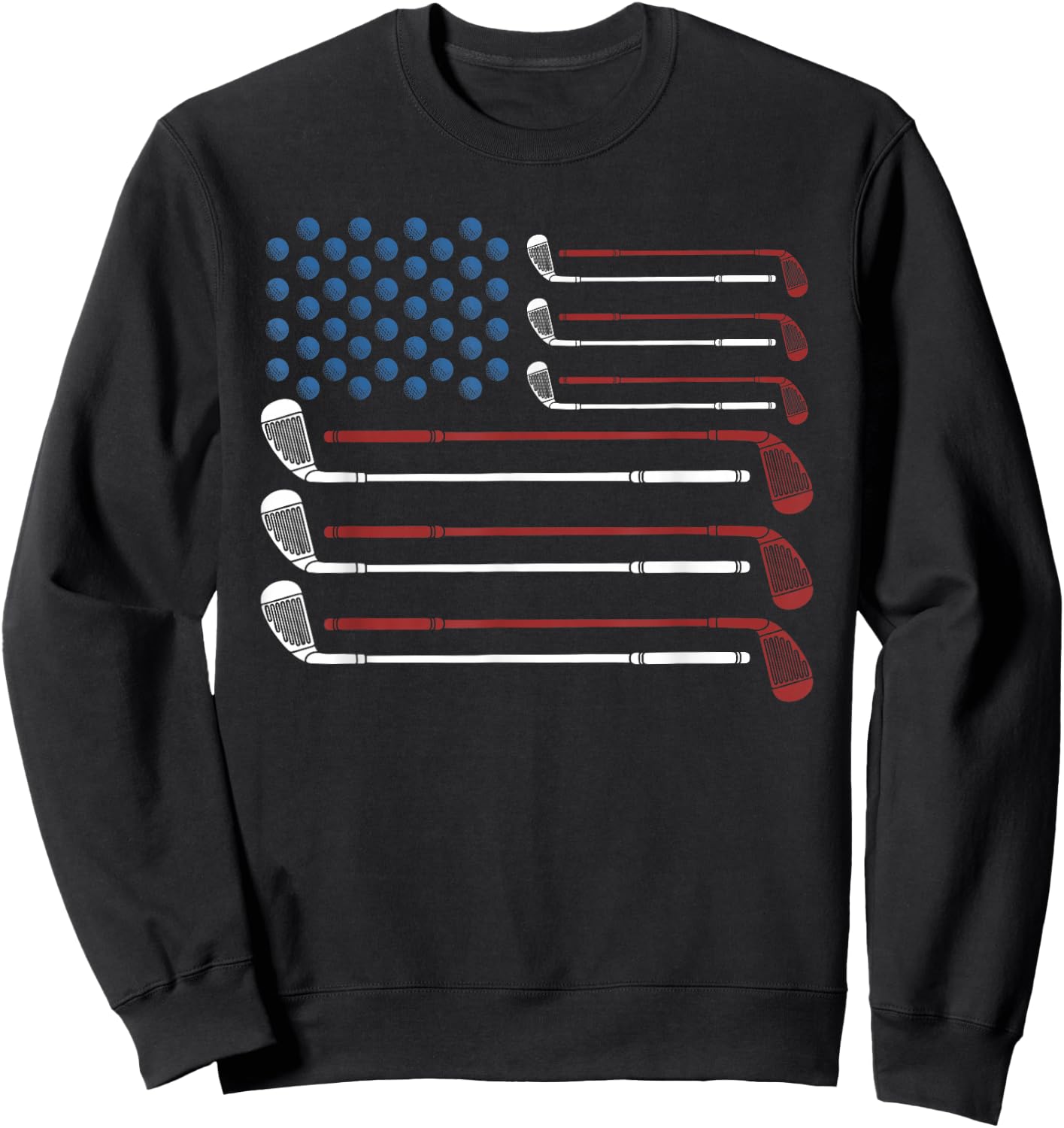 Amerikan Unabhngigkeitstag-Erinnerungspatriot Golf Clubs USA Flag Red White and Blue Sweatshirt - Sweatshirt | Black