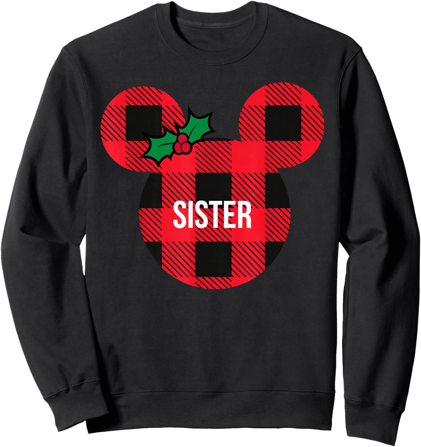 Disney Minnie Mouse Family Matching Holiday Plaid Sister Sweatshirt - Sweatshirt | Black