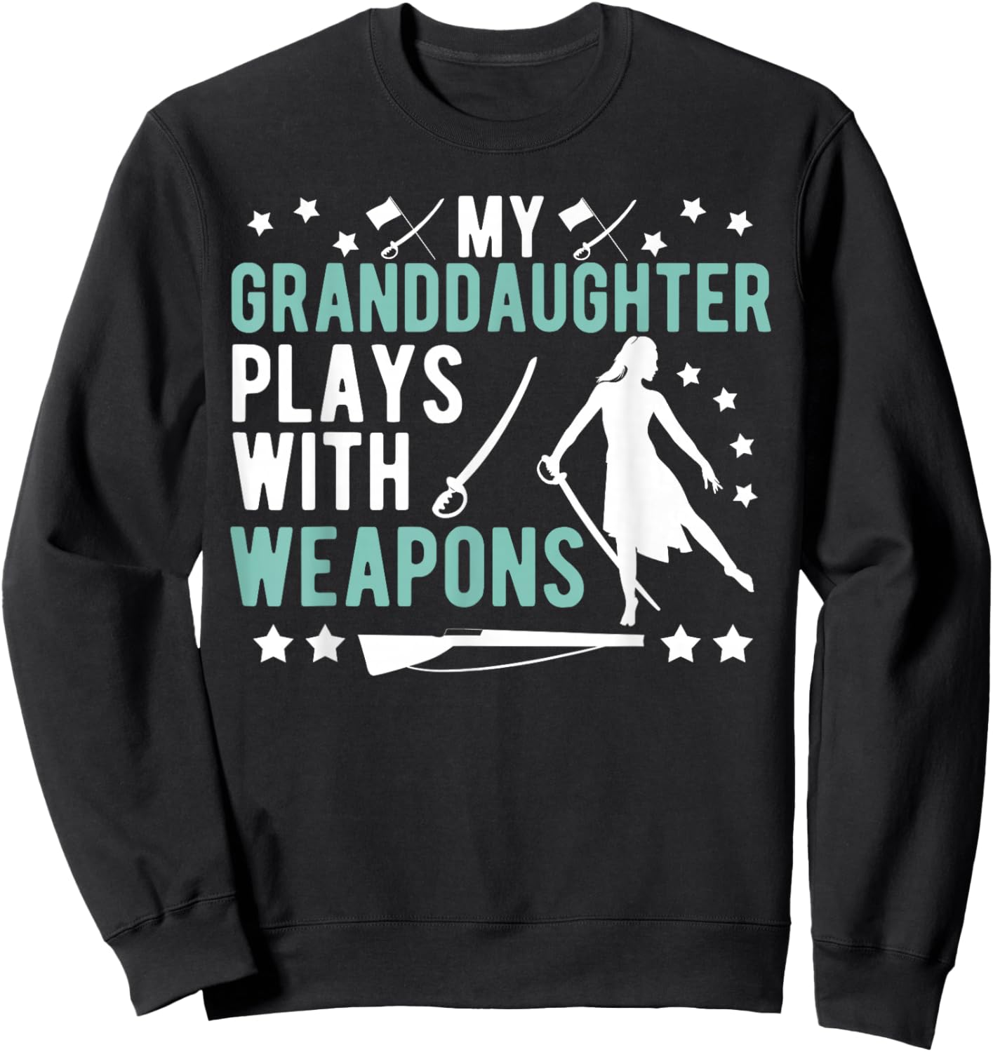 My Granddaughter Color Guard Grandpa Funny Guard Grandfather Sweatshirt - Sweatshirt | Black