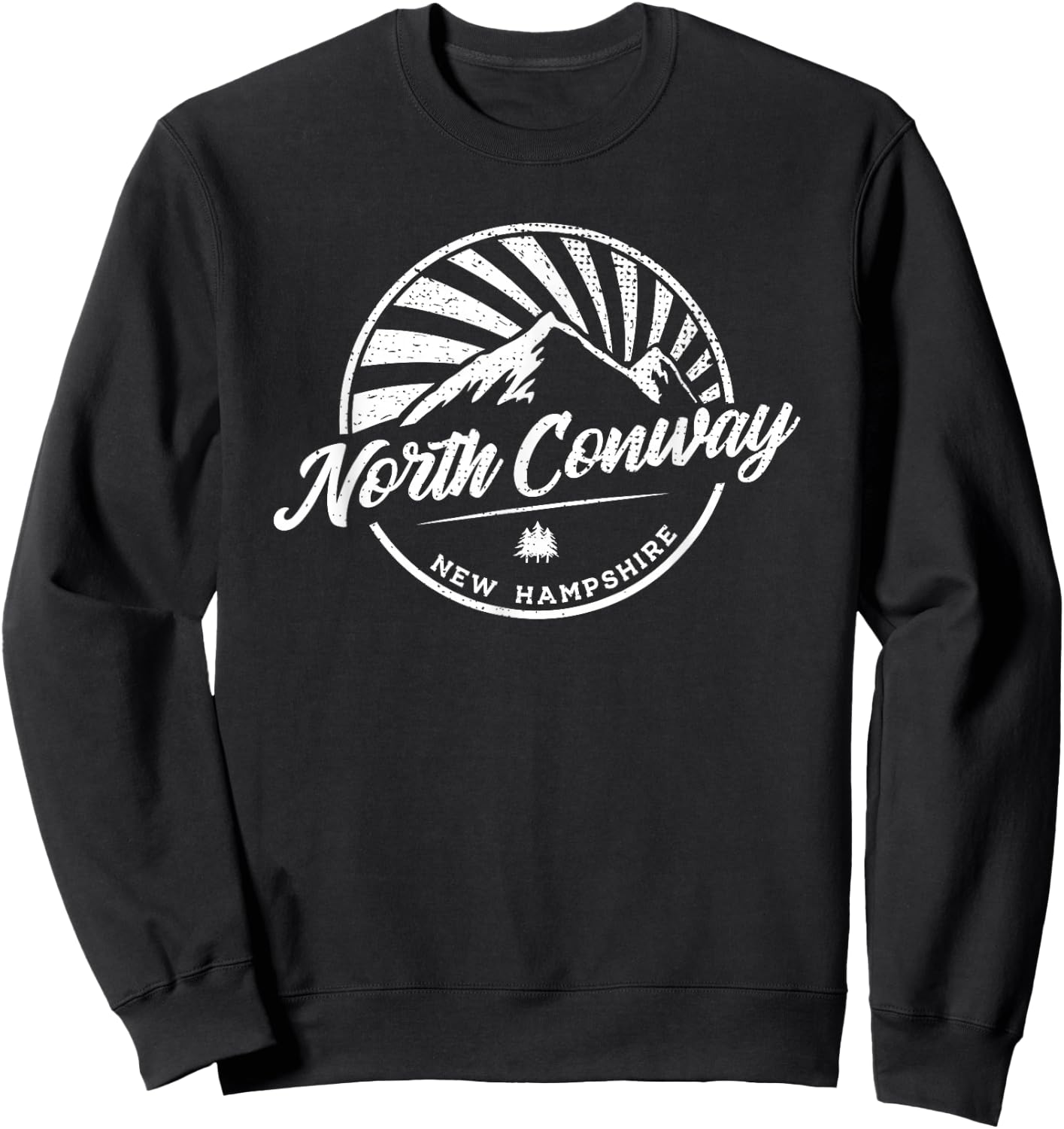 Vintage North Conway New Hampshire Outdoor Graphic Sweatshirt - Sweatshirt | Black