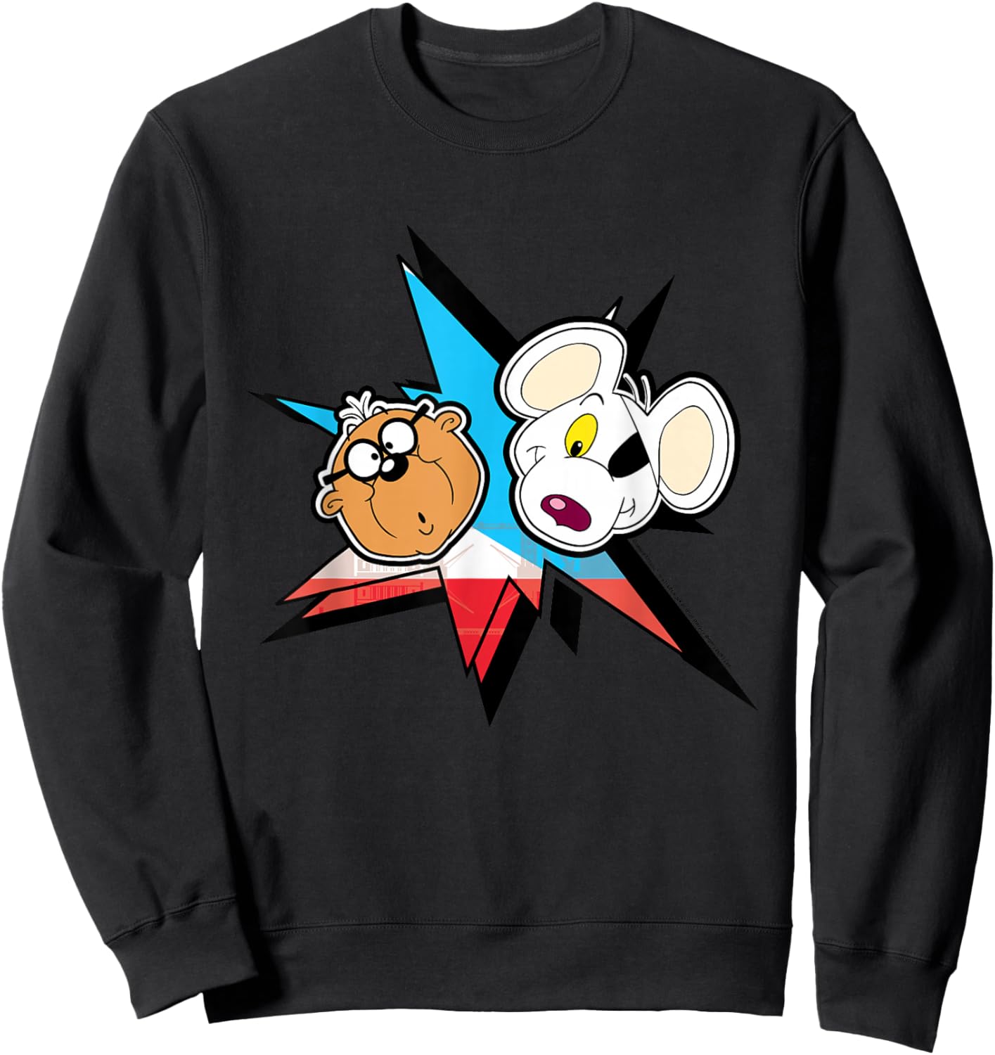 Danger Mouse & Penfold Heads Retro Sweatshirt - Sweatshirt | Black