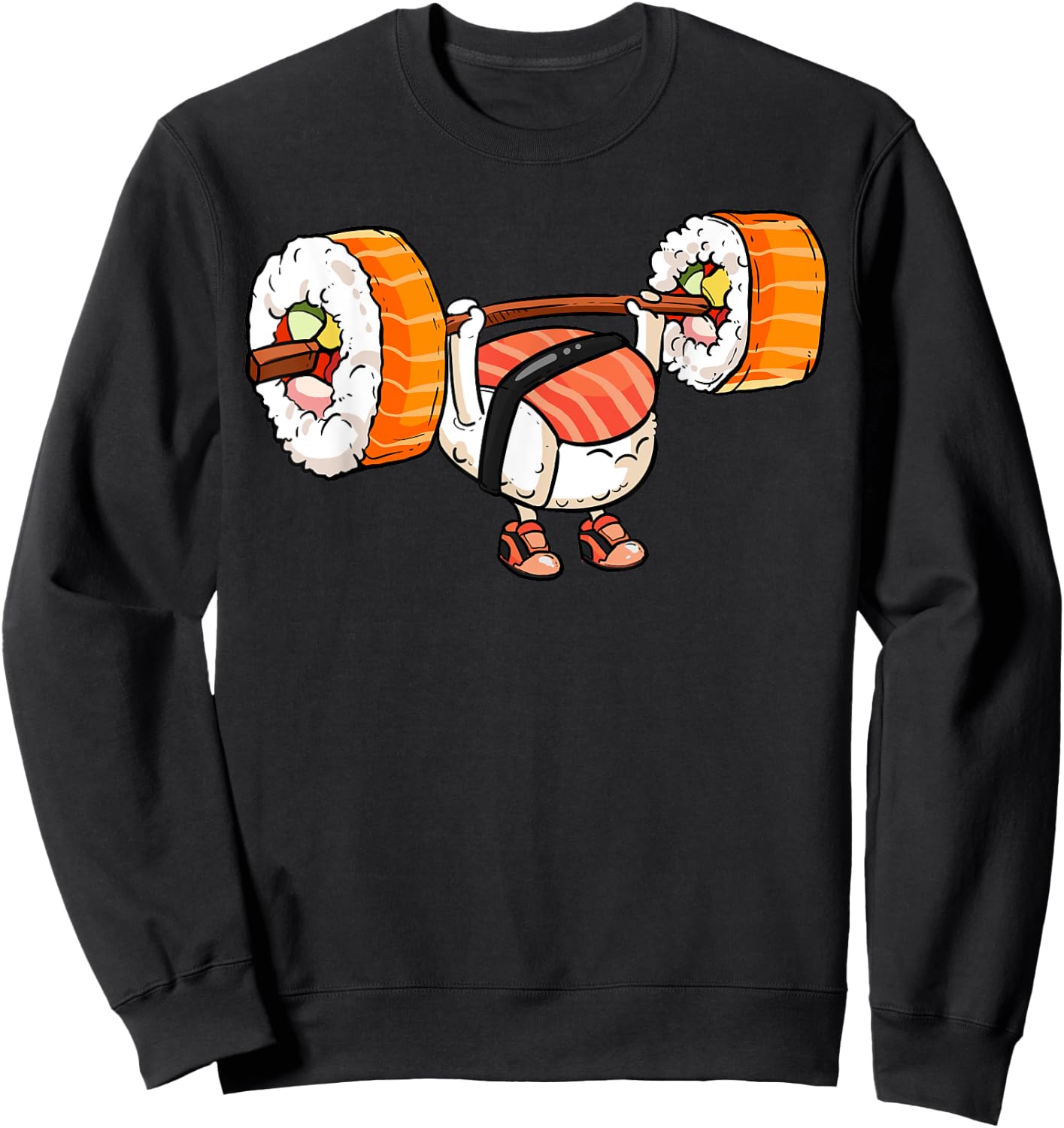 Sushi Weight Lifting Shirt Fitness Workout Training Gym Sweatshirt - Sweatshirt | Black