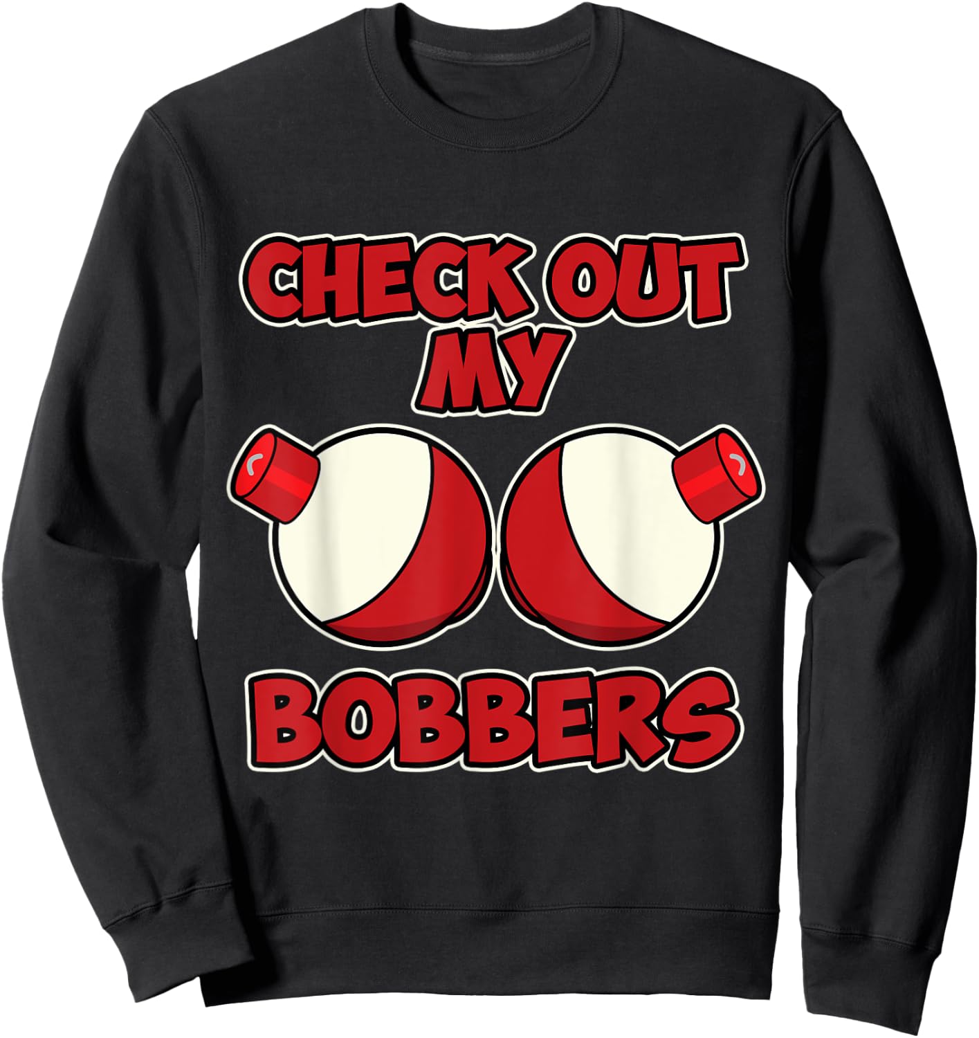 Fishing Shirt - Check my Boobers for Angler Sweatshirt - Sweatshirt | Black