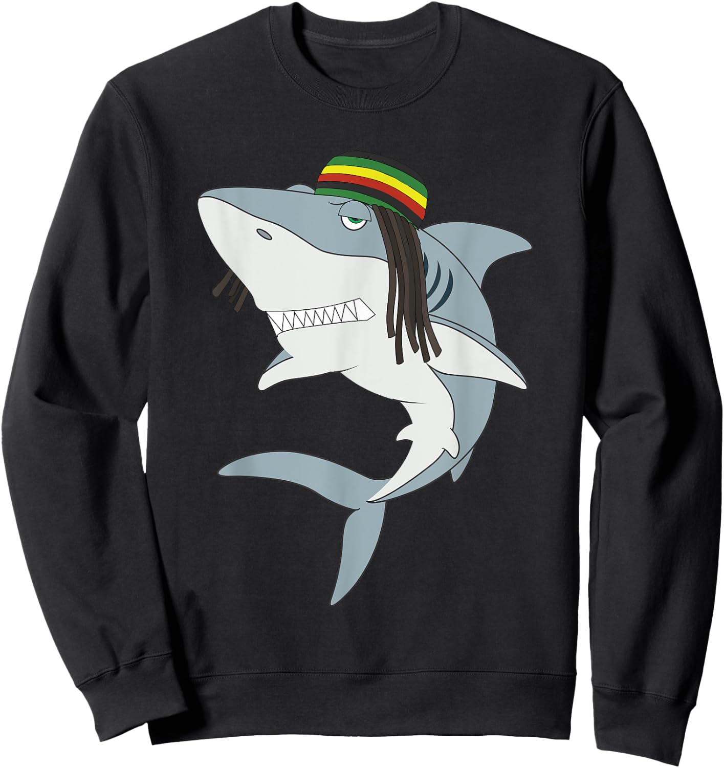 Funny Reggae Shark Reggae Shirt Sweatshirt - Sweatshirt | Black