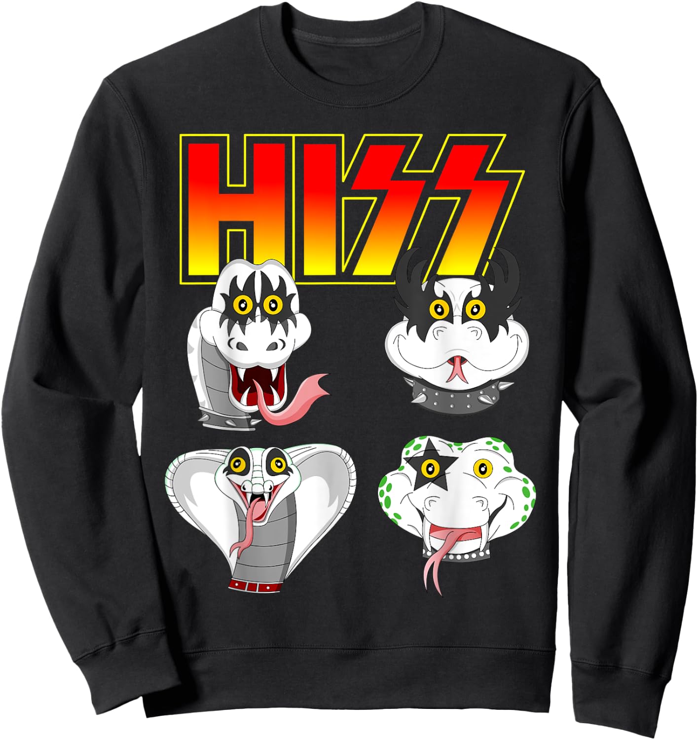 Hiss Funny Snake Lover Rock And Roll Band Gift Sweatshirt - Sweatshirt | Black