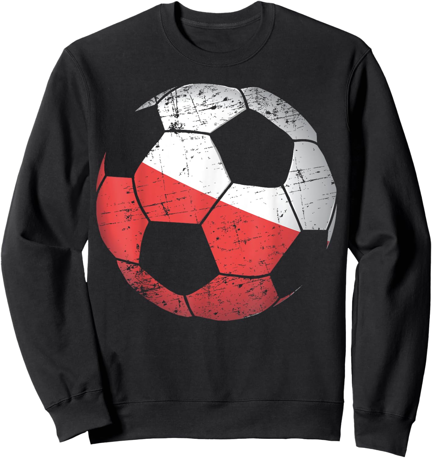 Poland Soccer Ball Flag Jersey Shirt - Polish Football Gift Sweatshirt - Sweatshirt | Black