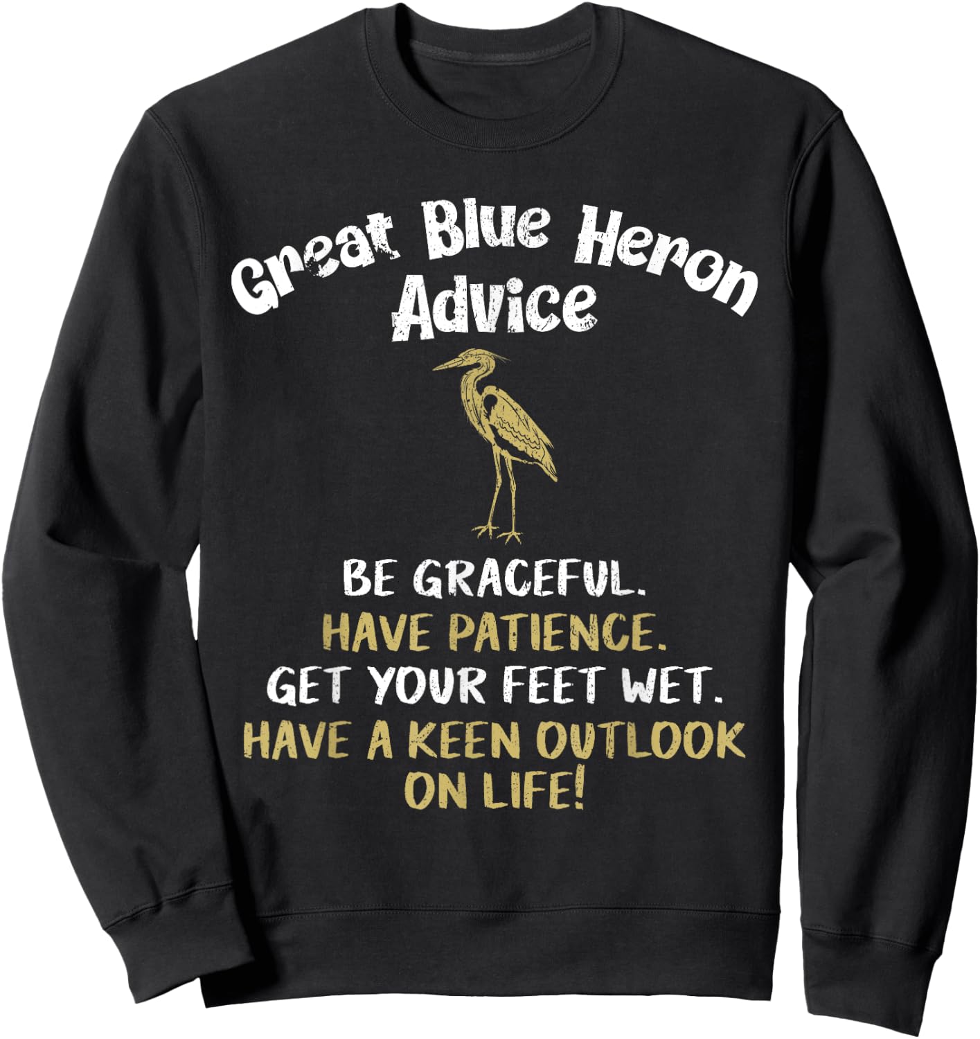 Blue Heron Bird Sweatshirt - Sweatshirt | Black