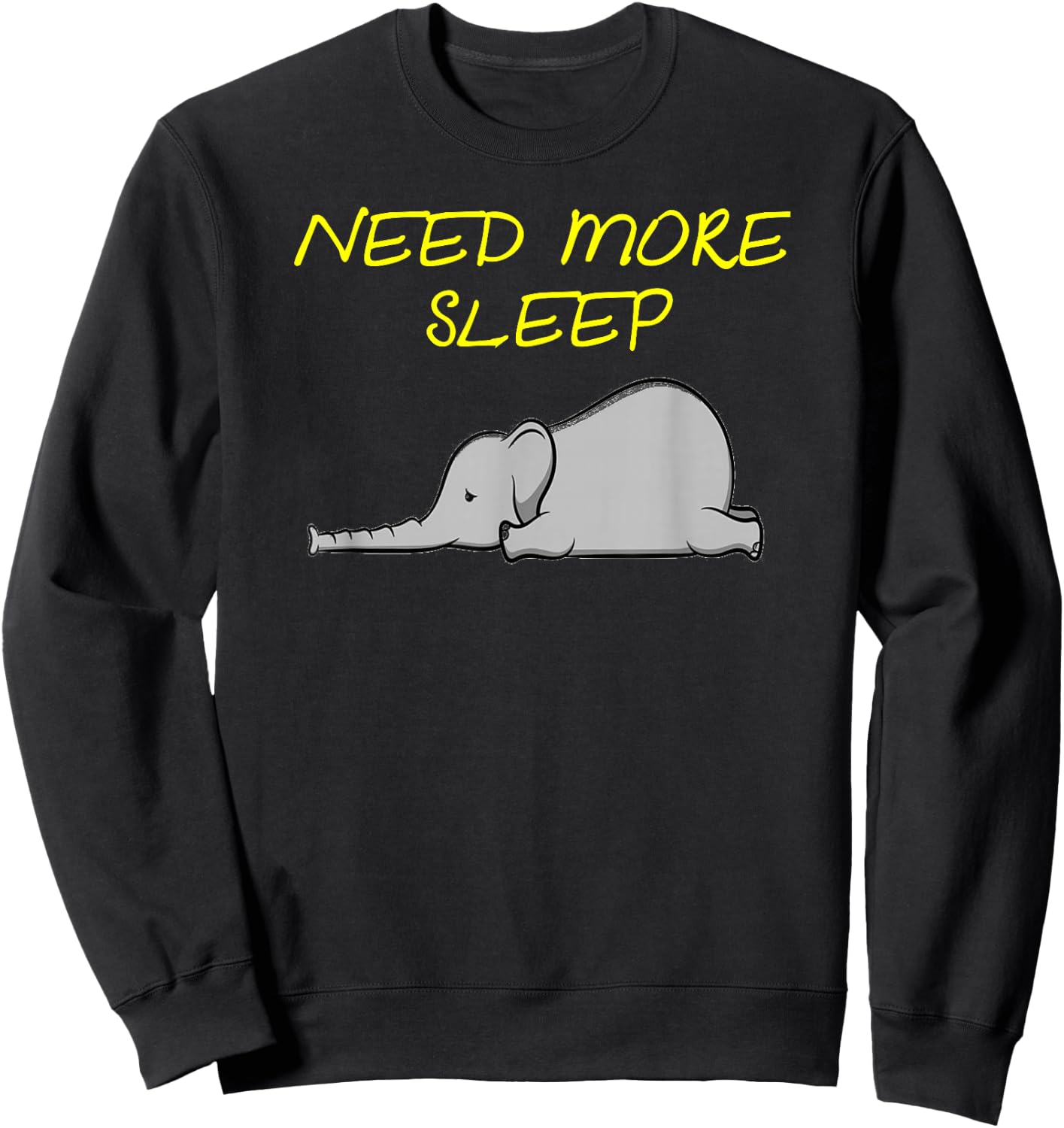 Funny Sleeping Elephant Pajama for Bedtime Sweatshirt - Sweatshirt | Black