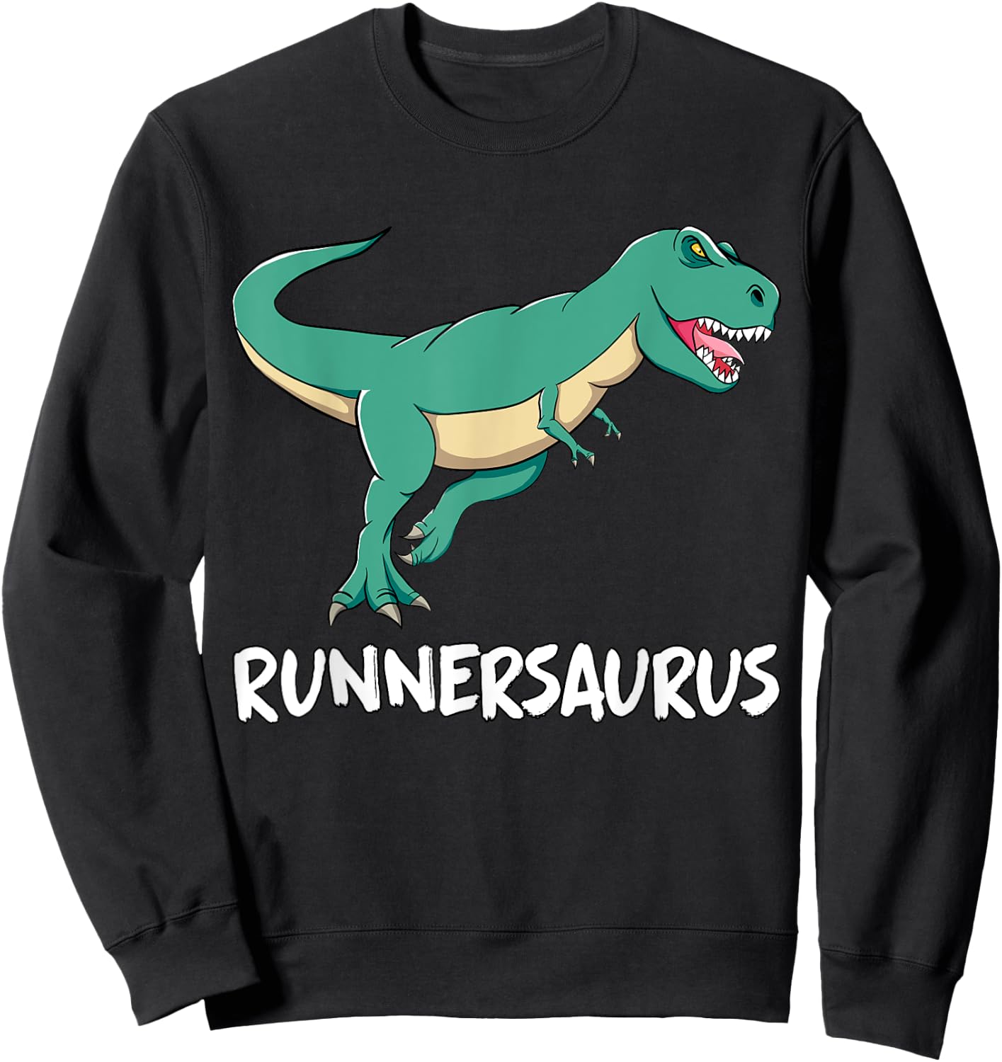 Dinosaur T-Rex Dino Funny Exercise Cardio Running Motivation Sweatshirt - Sweatshirt | Black