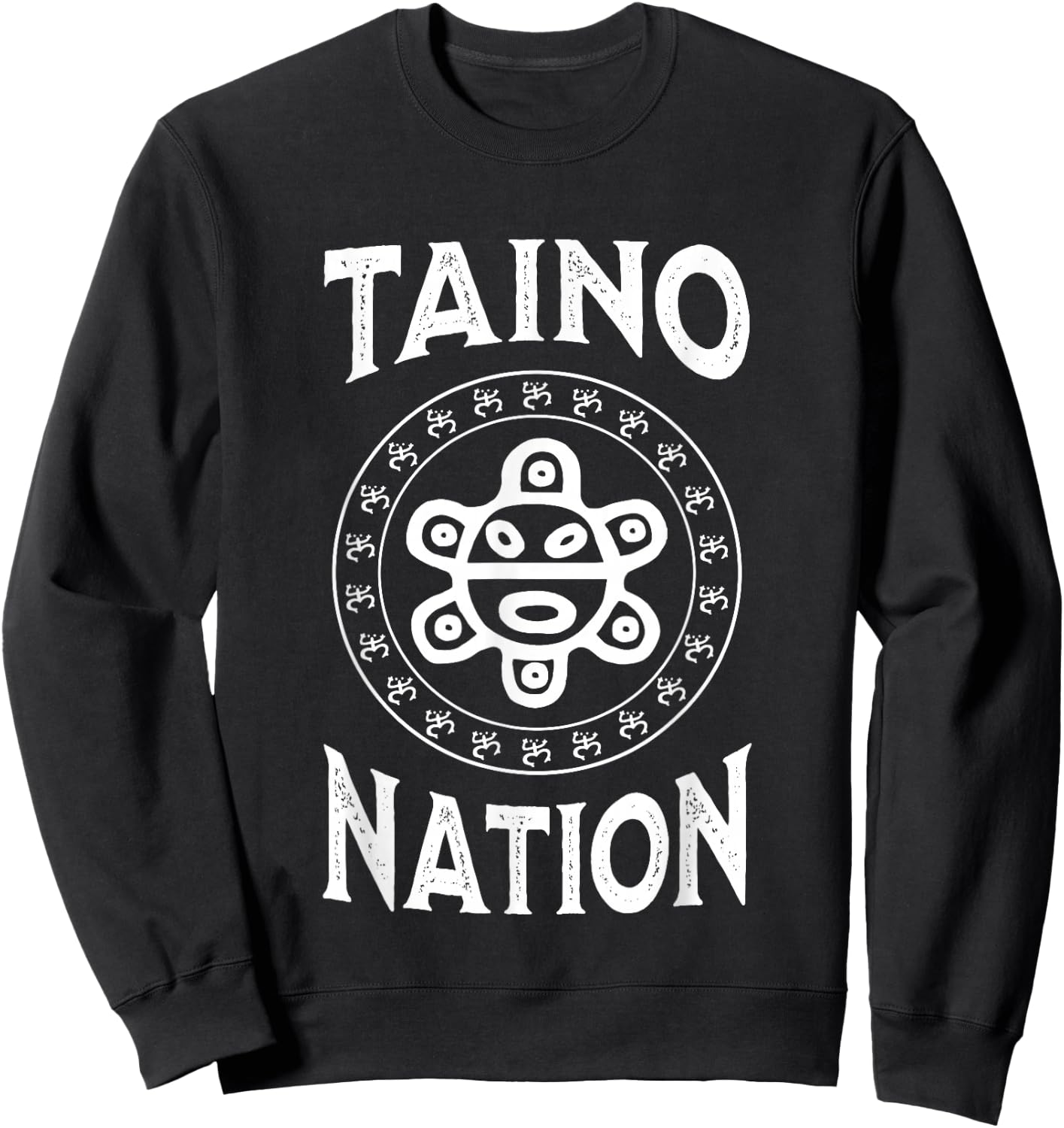 White Taino Nation Coqui Sun Boricua Taino Puerto Rico Sweatshirt - Sweatshirt | Black