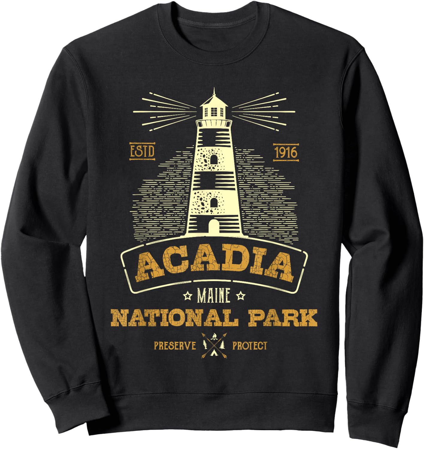Vintage Acadia National Park Sweatshirt - Sweatshirt | Black