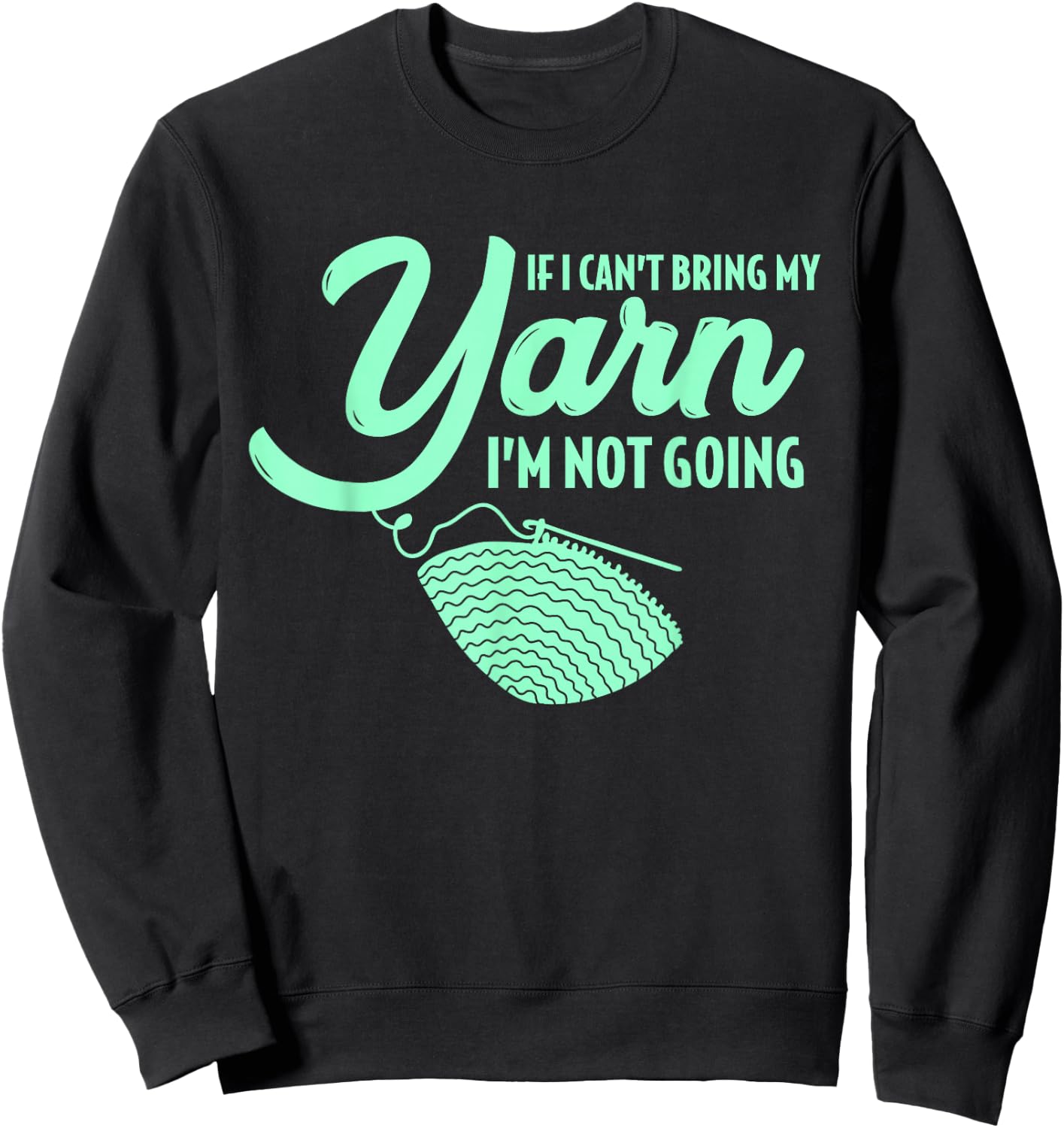 Crocheting Knitting Yarn Sweatshirt - Sweatshirt | Black