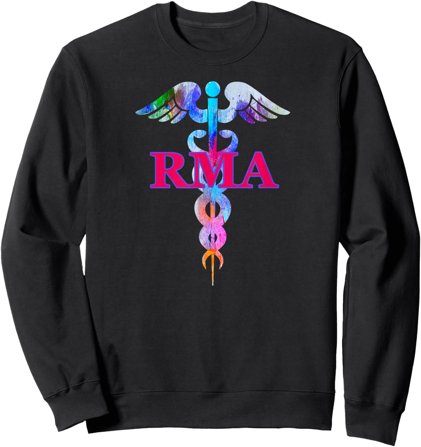 RMA Registered Medical Assistant Caduceus Gifts Sweatshirt - Sweatshirt | Black