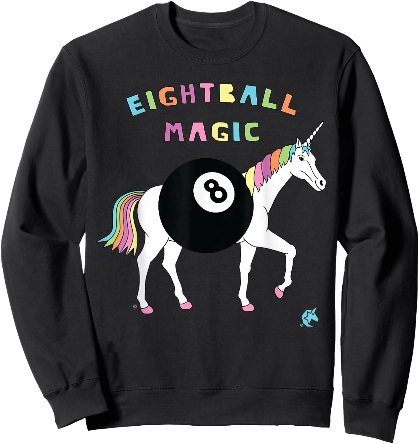 Eight ball Magic Unicorn Sweatshirt - Sweatshirt | Black