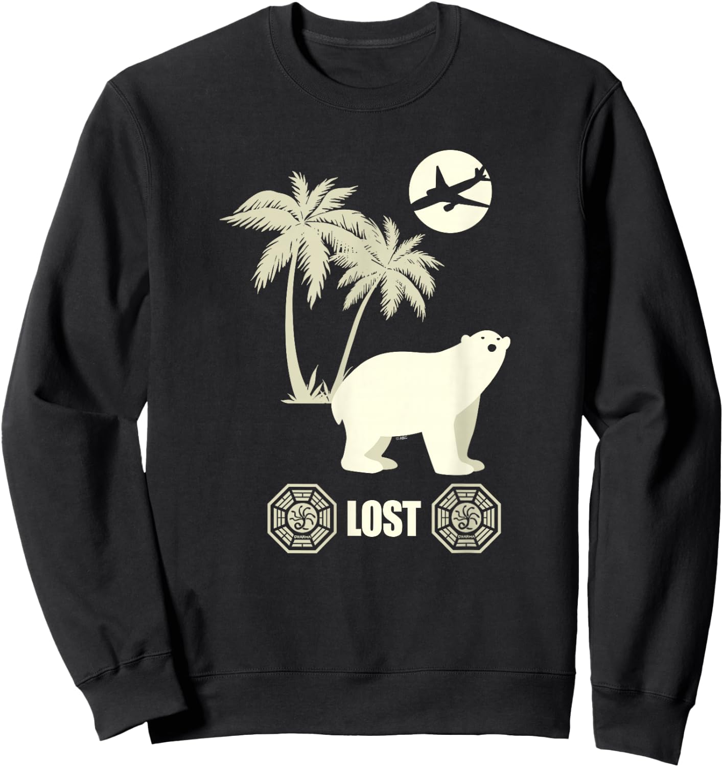 Lost Polar Bear, Island, and Plane Sweatshirt - Sweatshirt | Black