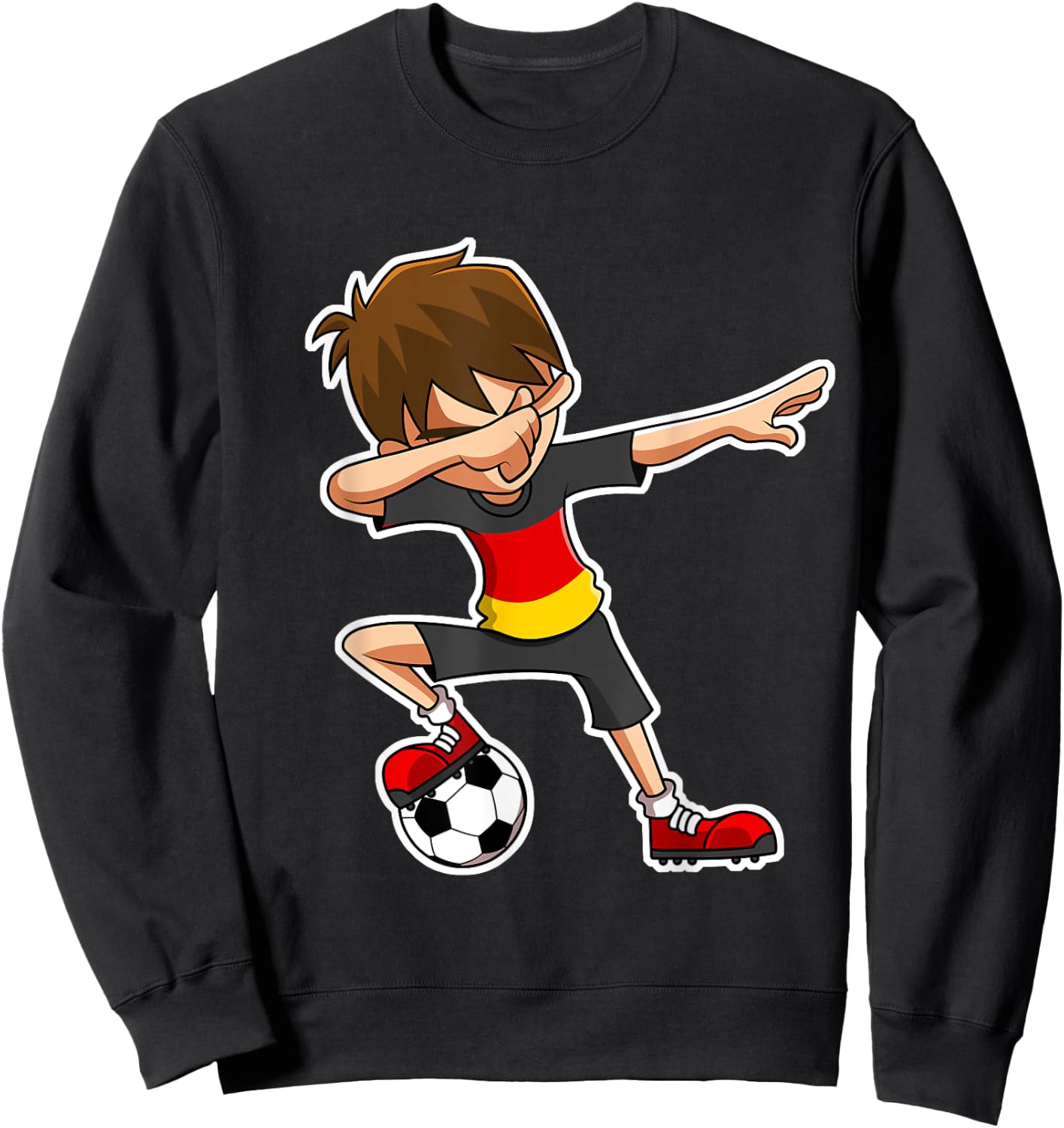 Dabbing Soccer Boy Germany Jersey , German Kids Gift Sweatshirt - Sweatshirt | Black