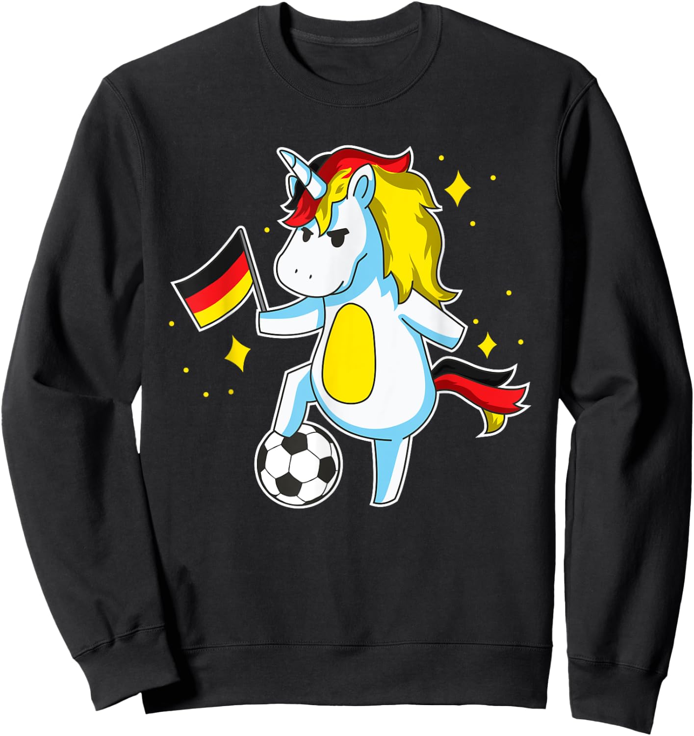 Soccer Unicorn German Jersey Design Germany Football Gift Sweatshirt - Sweatshirt | Black