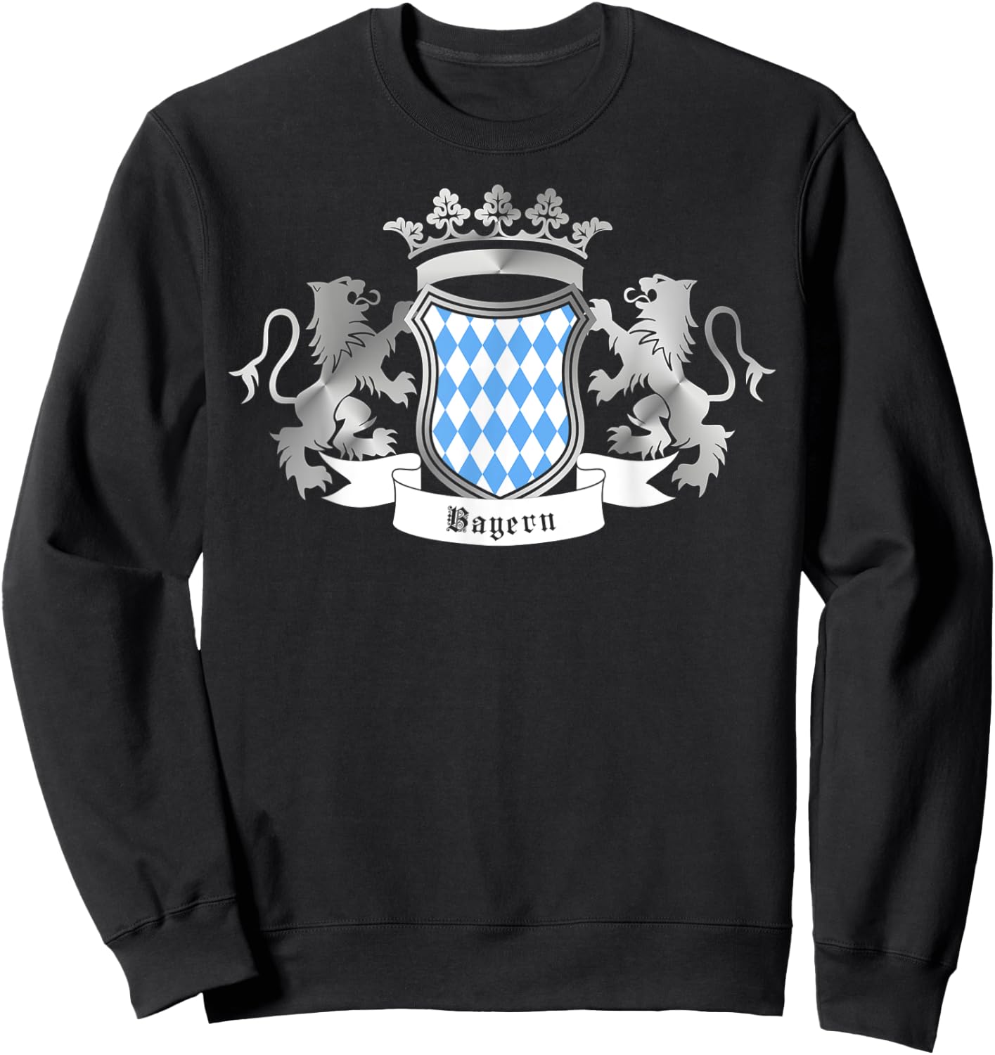 German Bavarian Silver Crest Oktoberfest Beer Lover Design Sweatshirt - Sweatshirt | Black