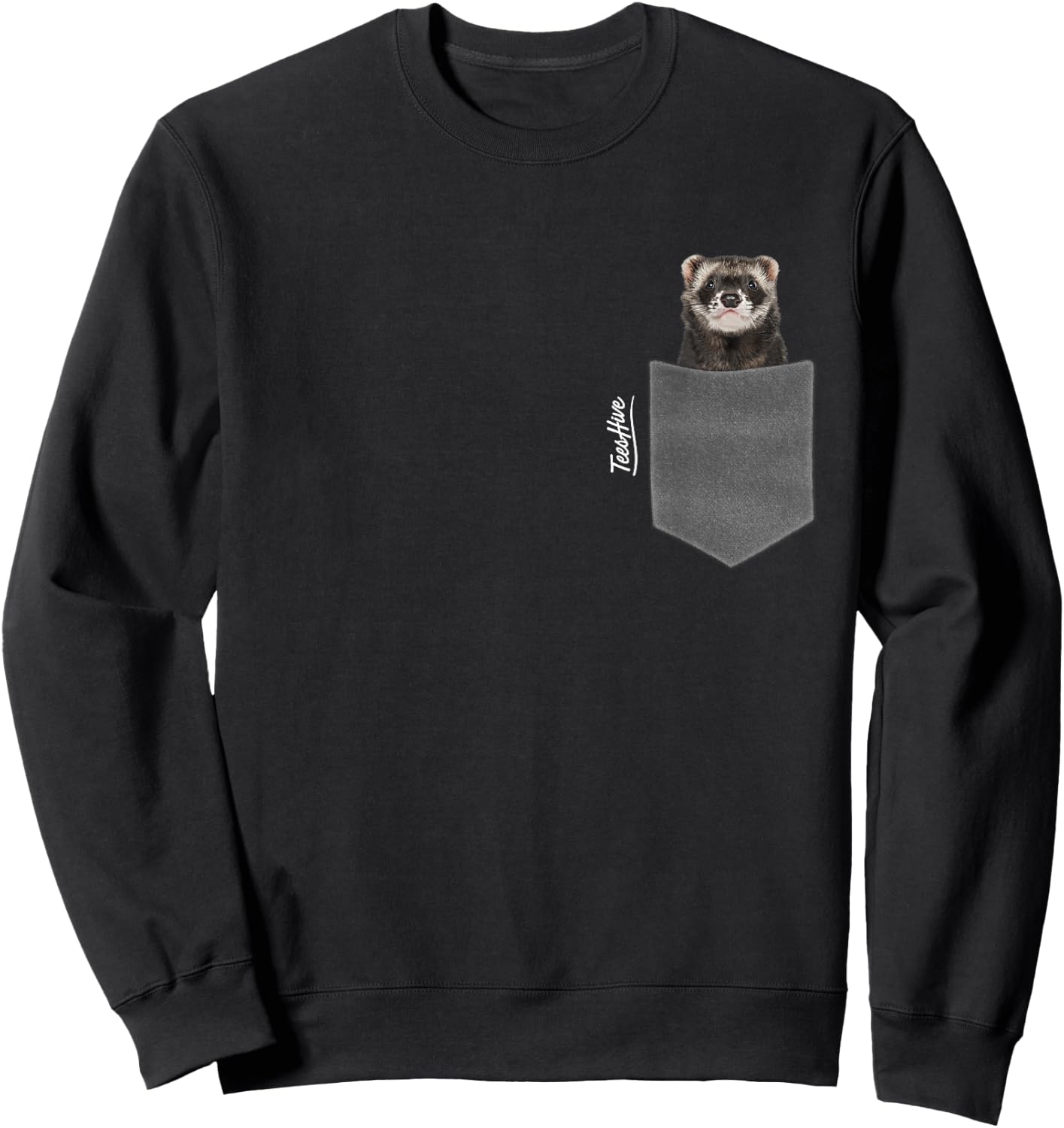 Ferret In Pocket - Men Ferret Sweatshirt - Sweatshirt | Black