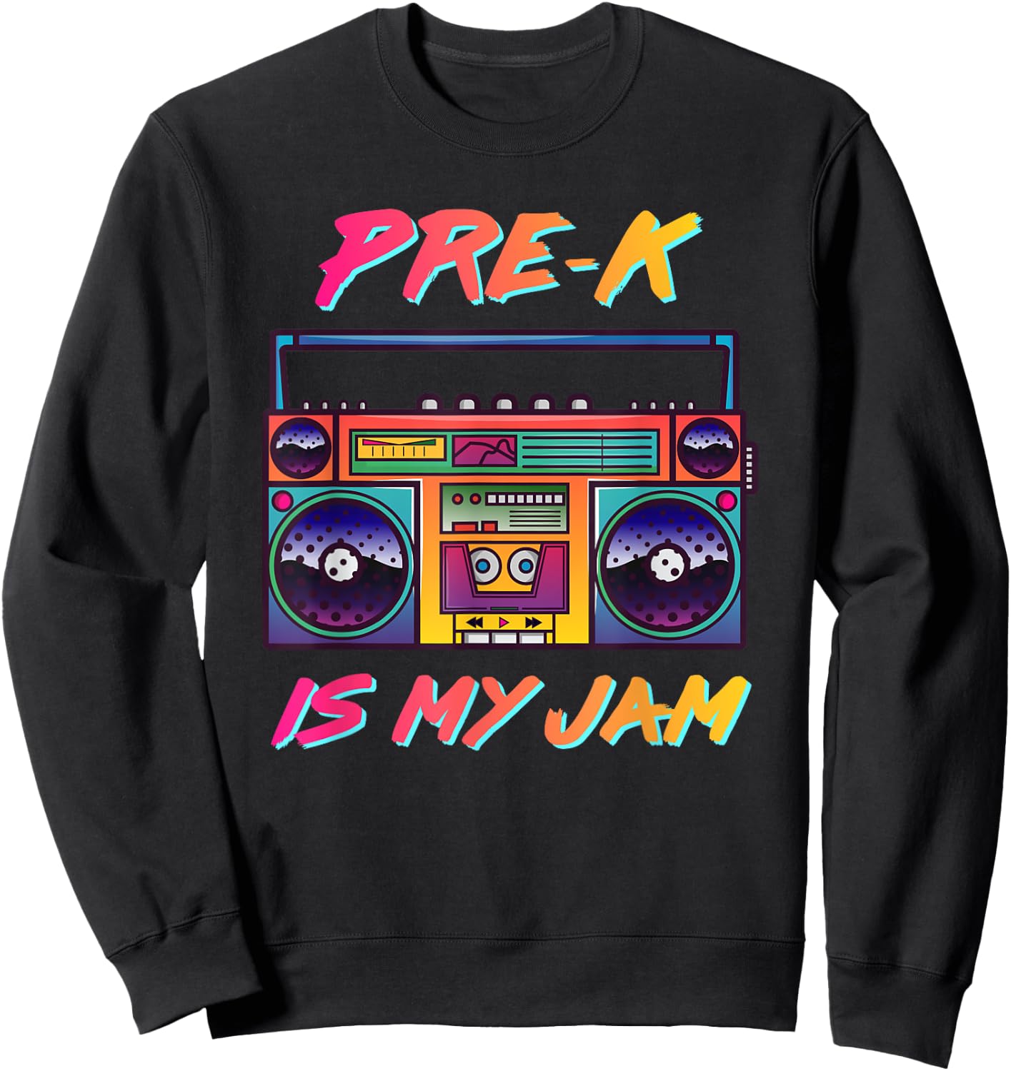 Pre-K Teacher Retro 80's 90's Back To School Women Sweatshirt - Sweatshirt | Black