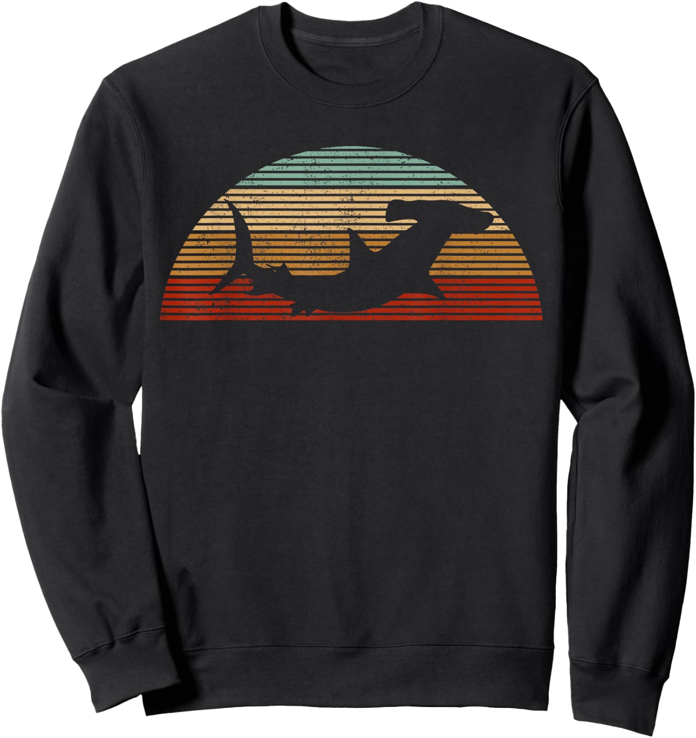 Hammerhead Shark Vintage Retro Fishing Gift Sweatshirt - Sweatshirt | Black