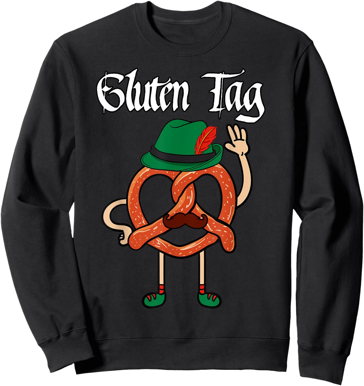 Oktoberfest Shirt German Gluten Pretzel Lover Germany Gift Sweatshirt - Sweatshirt | Black