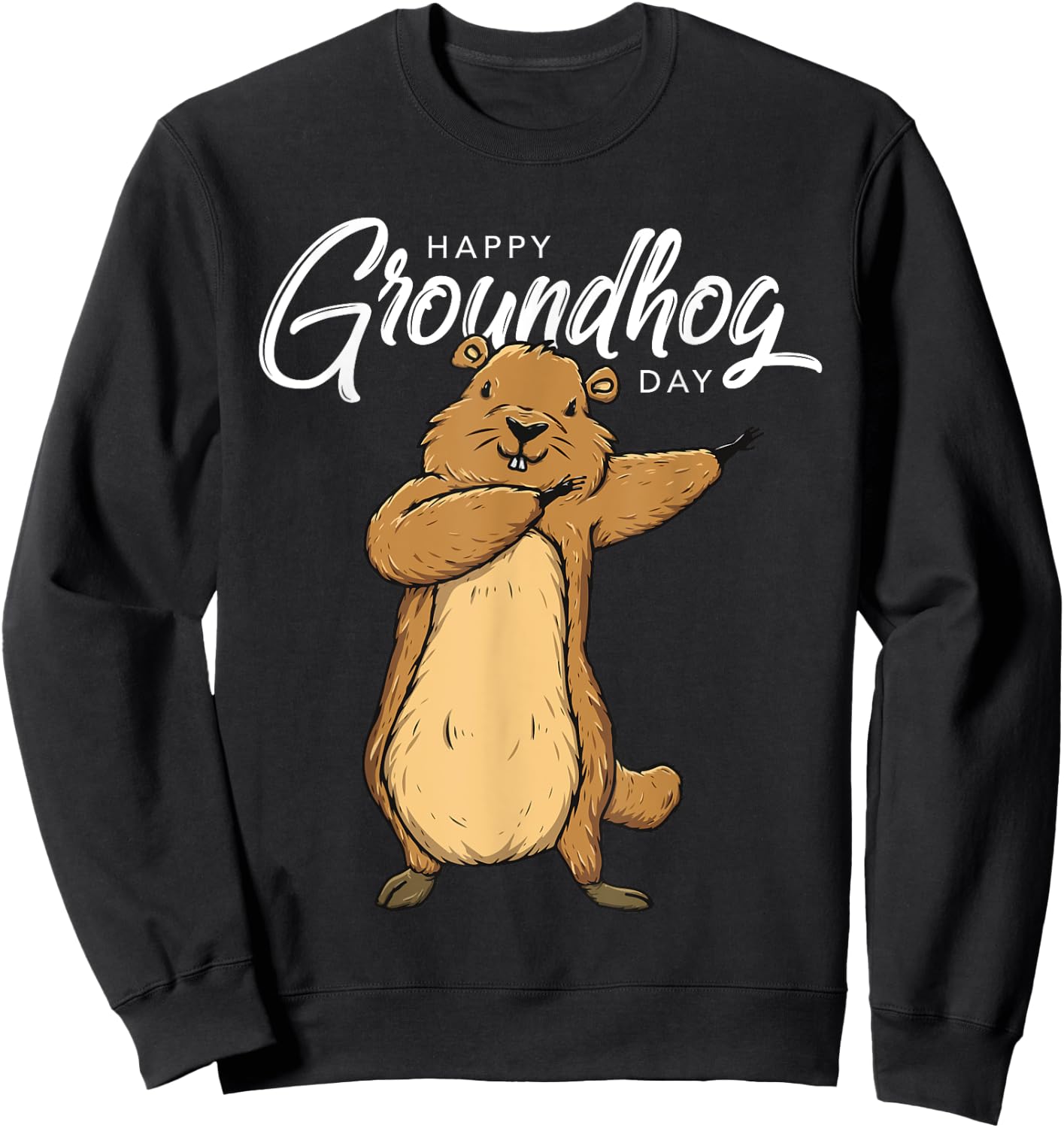 Happy Groundhog Day 2nd February Celebration Gift Sweatshirt - Sweatshirt | Black