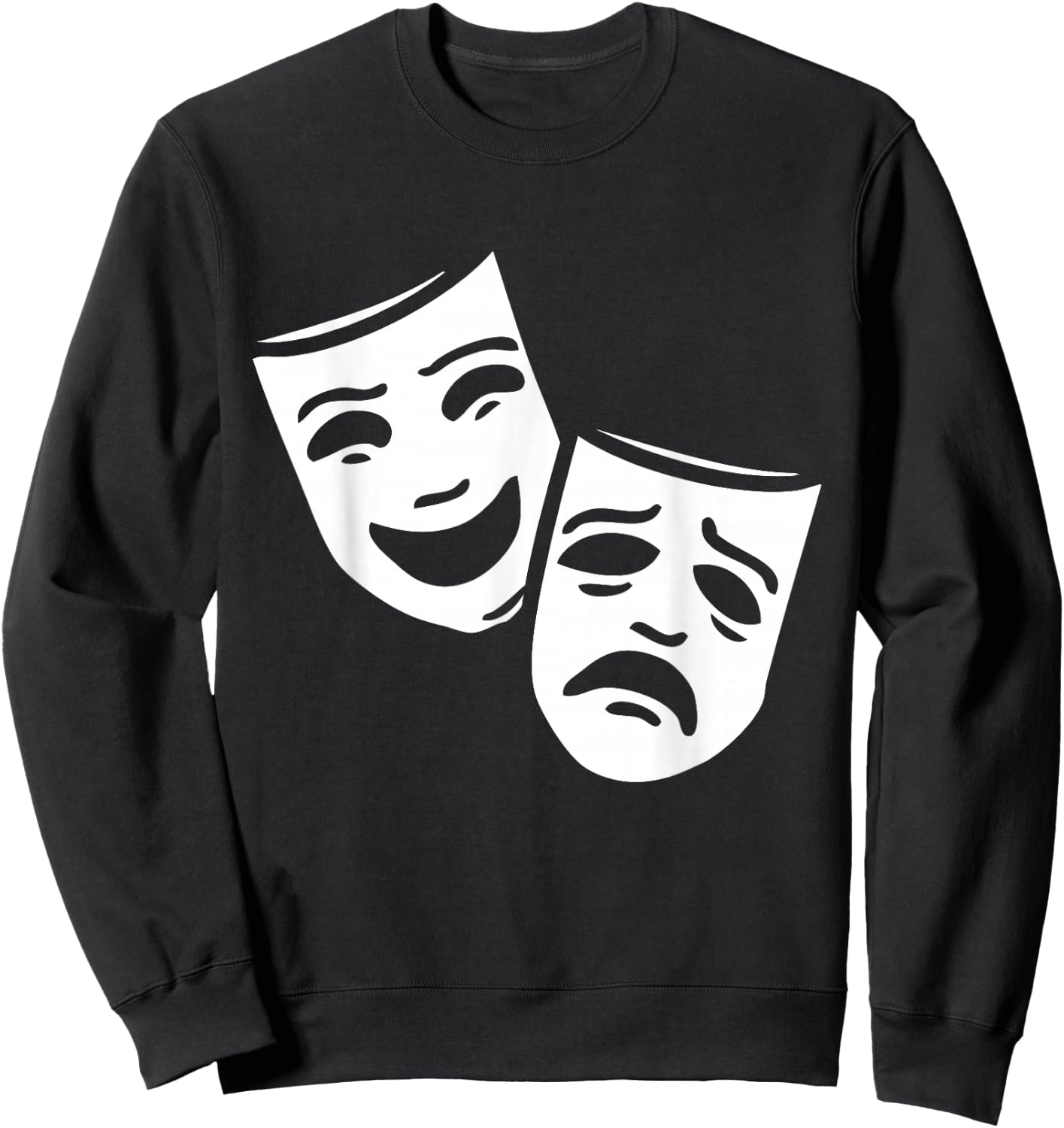 Comedy And Tragedy Greek Theater Masks Sweatshirt - Sweatshirt | Black