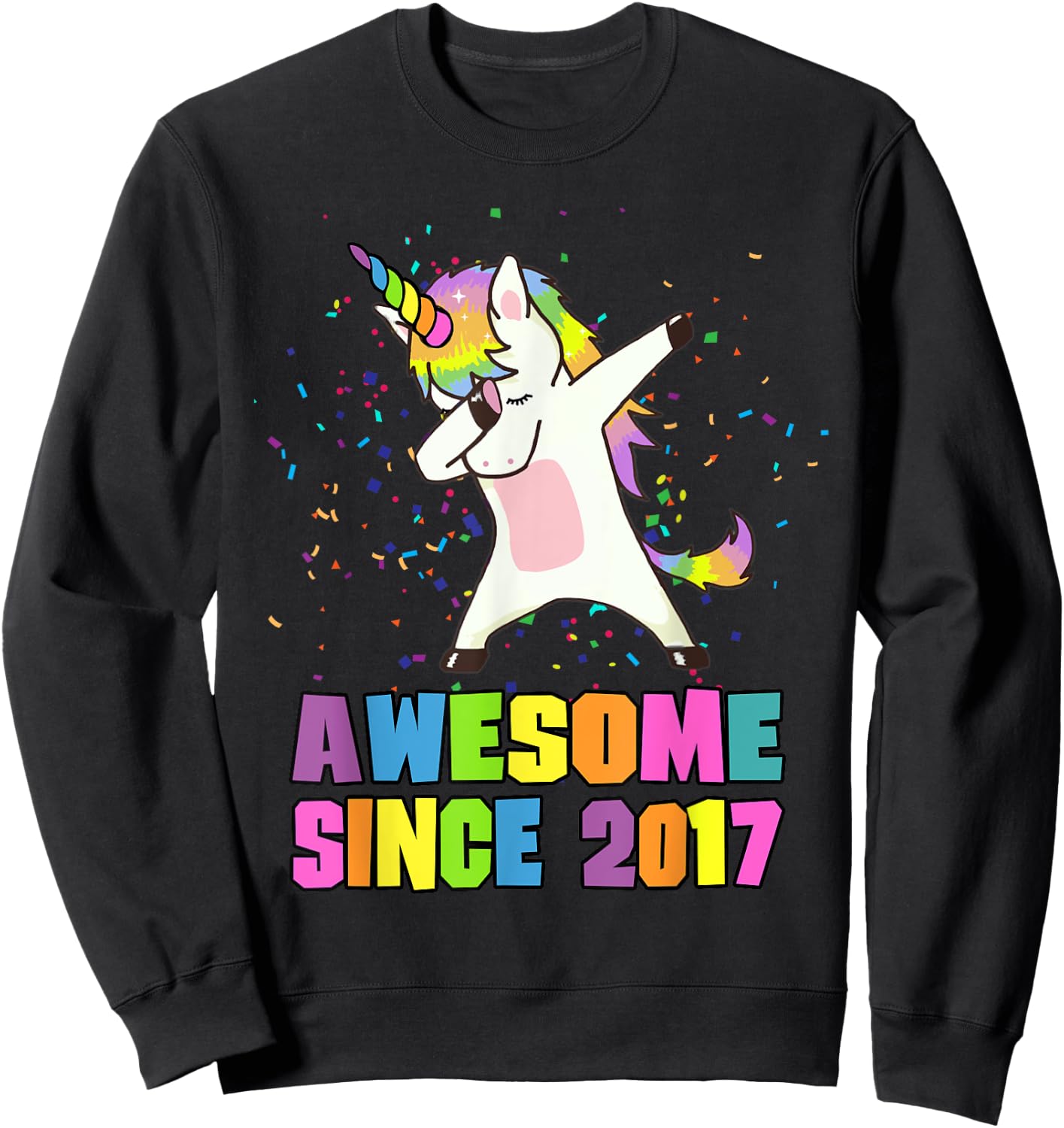 Awesome Since 2017 Unicorn Sweatshirt - Sweatshirt | Black