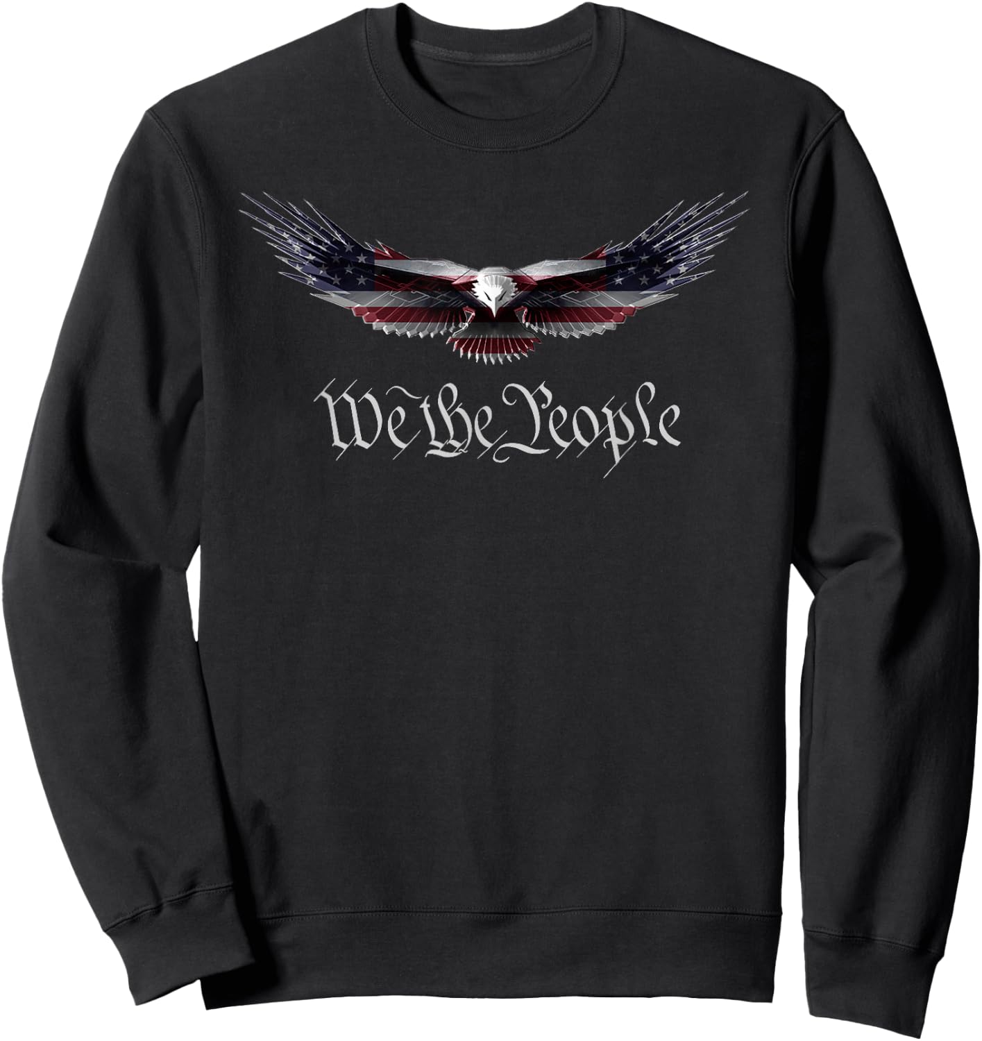 American Patriot Freedom Eagle USA Flag Sweatshirt - Sweatshirt | Black