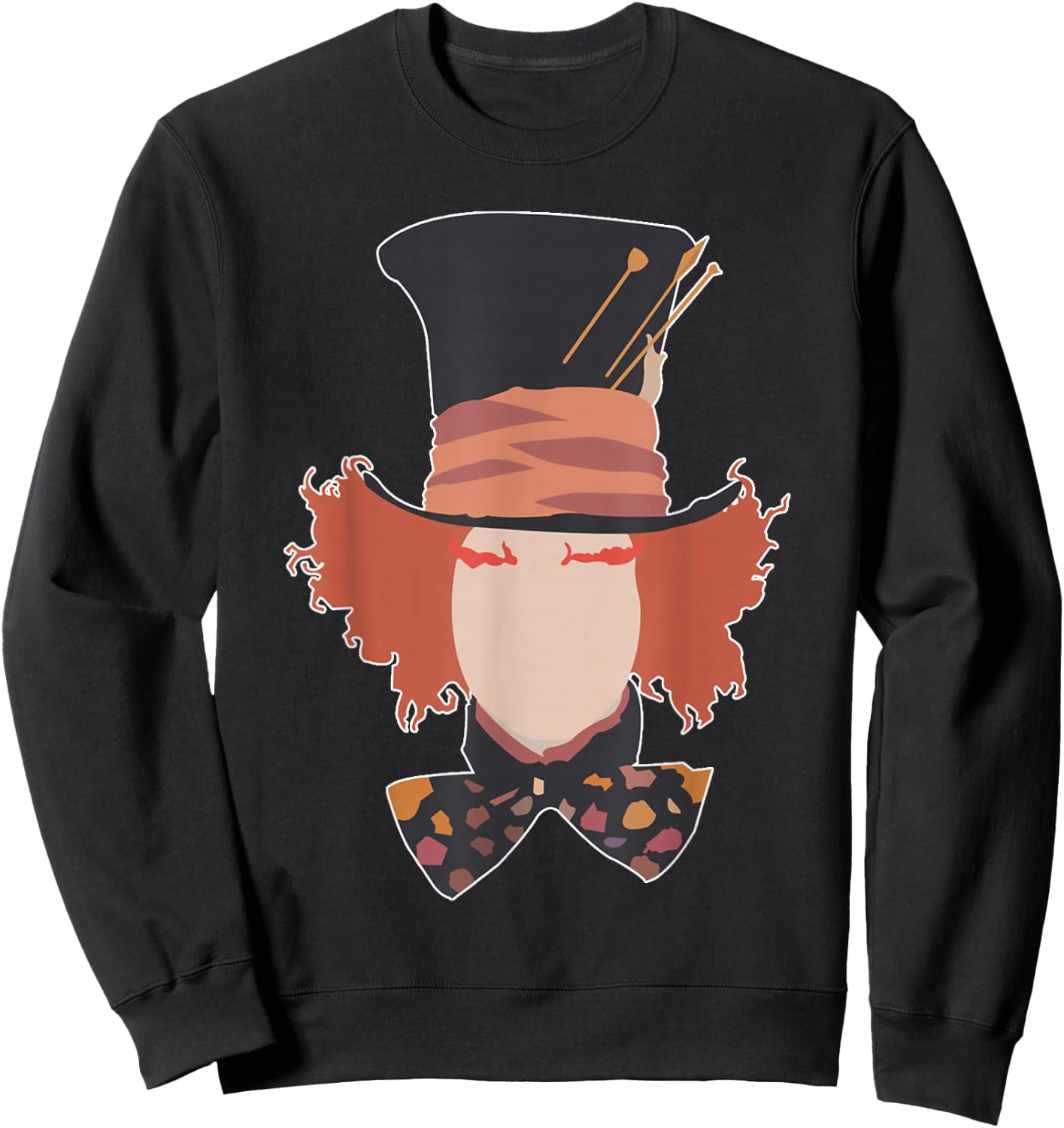 Mad Hatter Alice Minimalist We're All Mad Wonderland Sweatshirt - Sweatshirt | Black