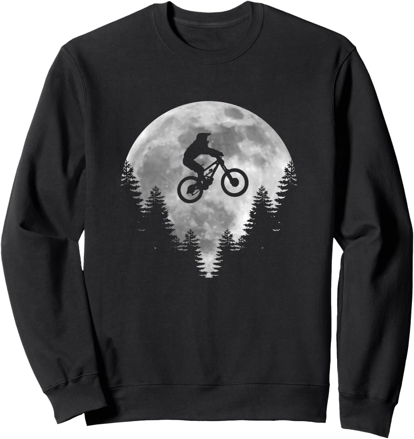 Mountain Bike - MTB Moon Downhill Bike Shirt Gift Sweatshirt - Sweatshirt | Black