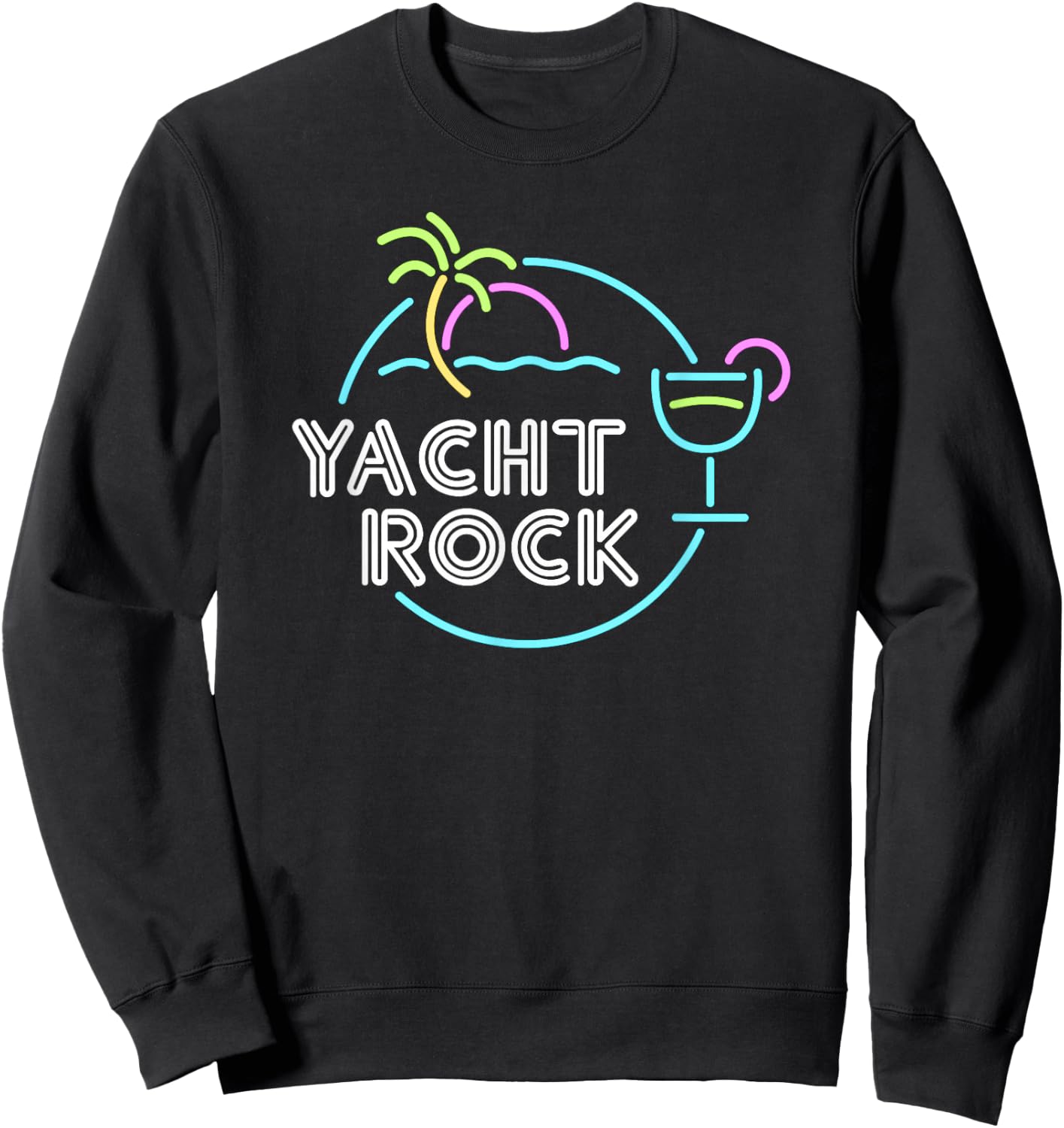 Faded Cocktail Hour Yacht Rock Sweatshirt - Sweatshirt | Black