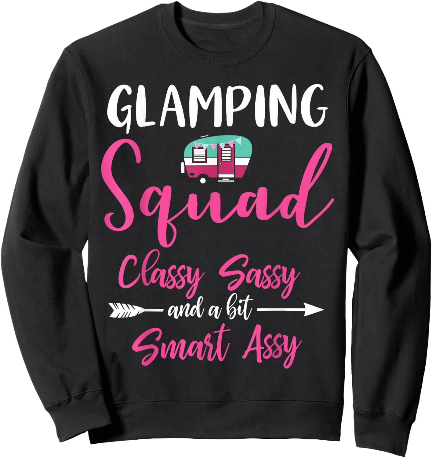 Glamping Squad Funny Matching Family Girls Camping Trip Sweatshirt - Sweatshirt | Black