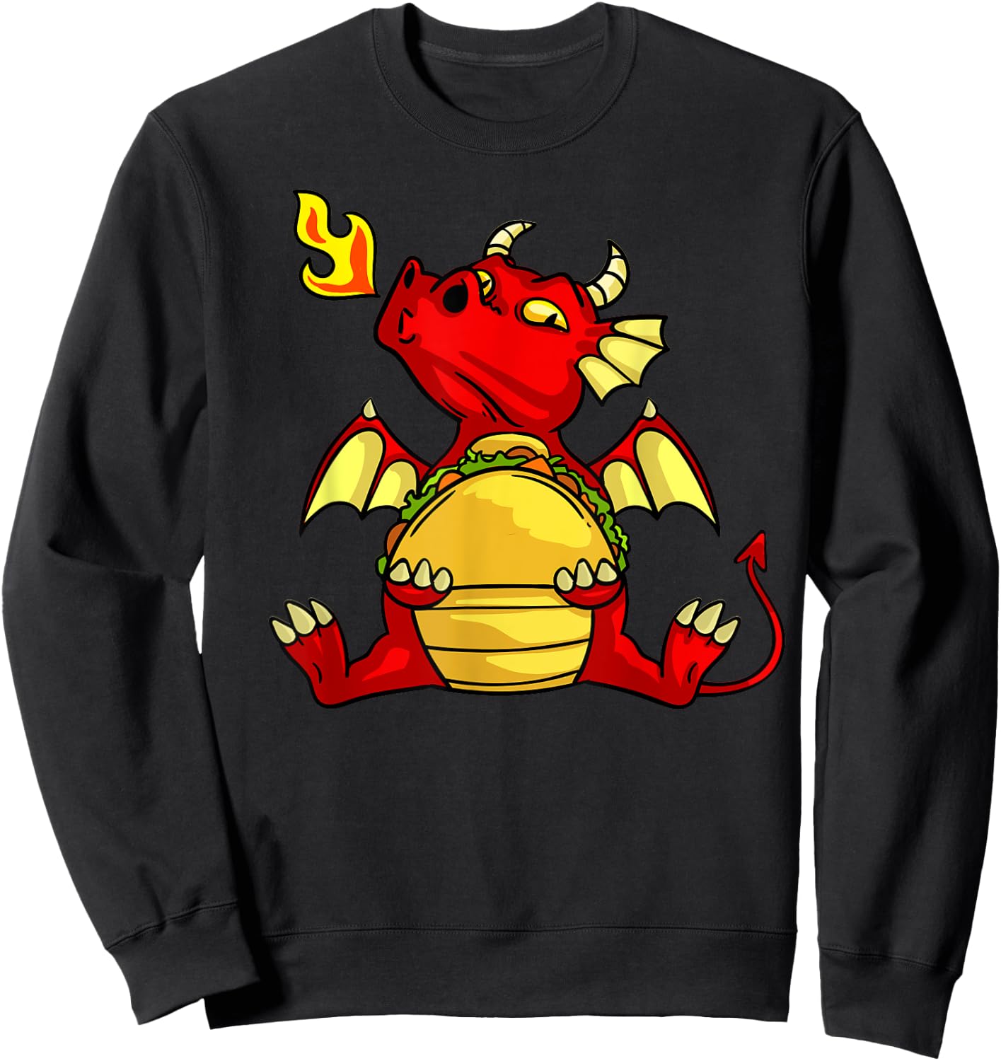 Dragons Tacos Gift Women Men Kids Mexican Love Sweatshirt - Sweatshirt | Black