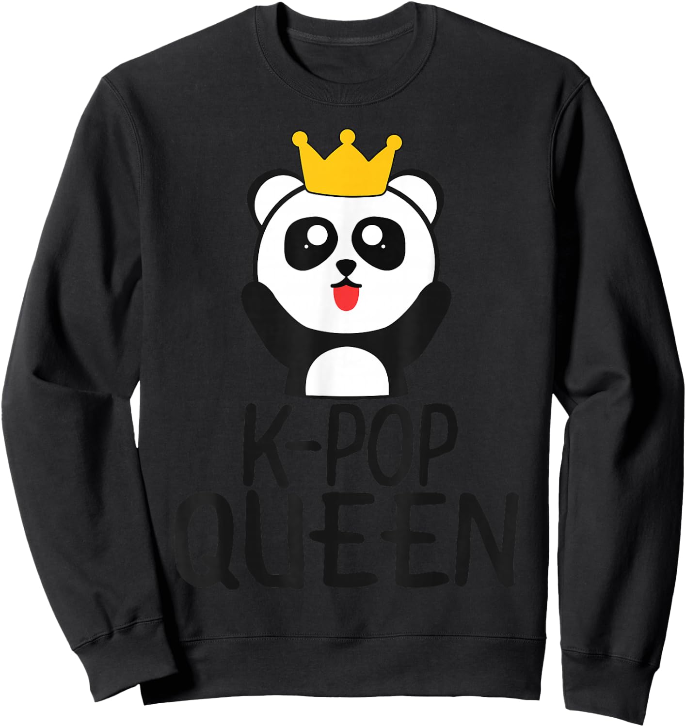 K-Pop Queen Cute Kawaii Panda Sweatshirt - Sweatshirt | Black