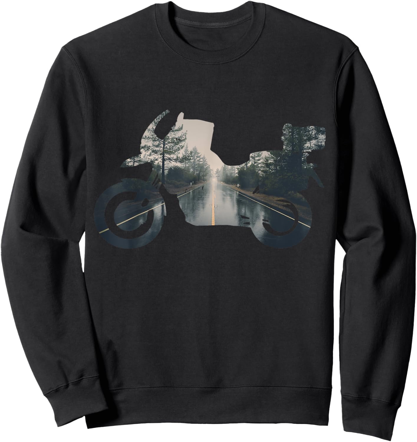 Adventure Motorcycle Bike Travel Off Road Nature Sweatshirt - Sweatshirt | Black