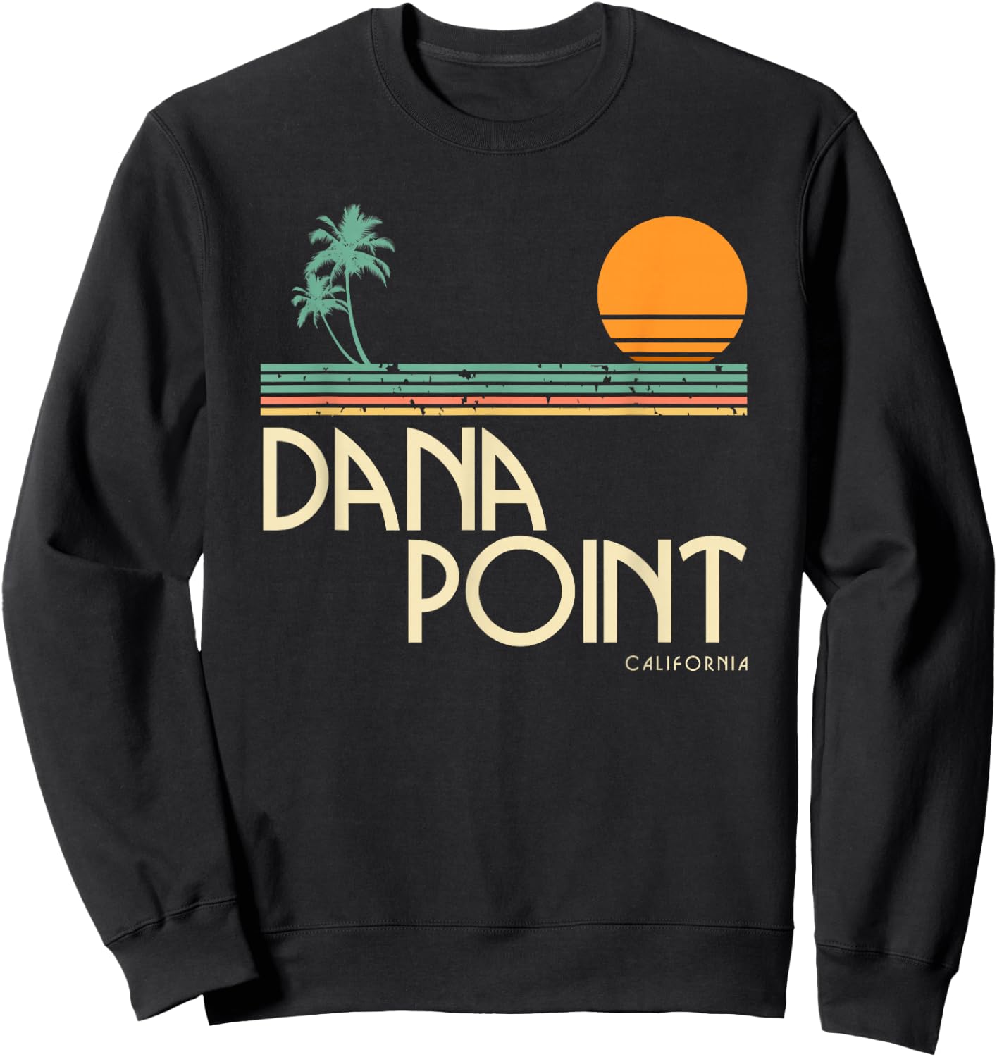 Vintage Dana Point California Sweatshirt - Sweatshirt | Black