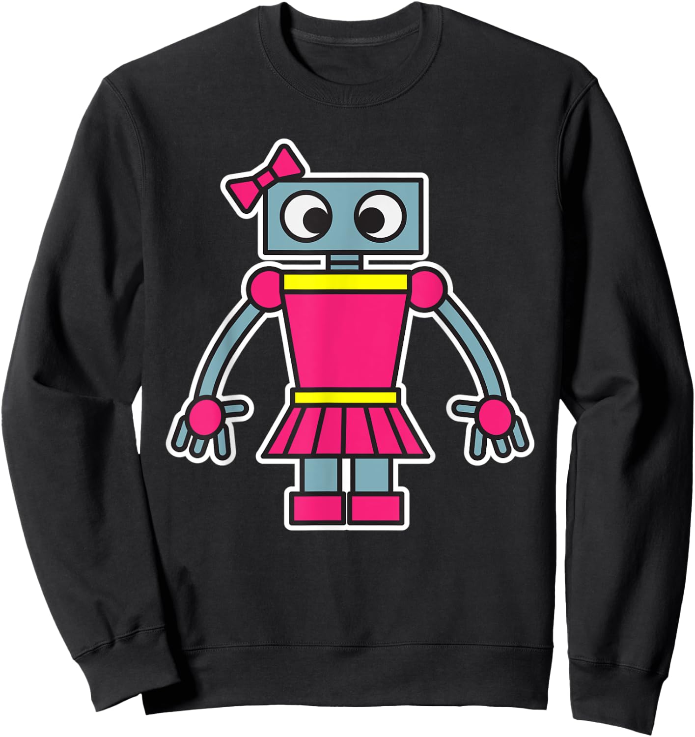 Robot Girl Fun Cute Dress Girly Robots Robotics Engineer Sweatshirt - Sweatshirt | Black