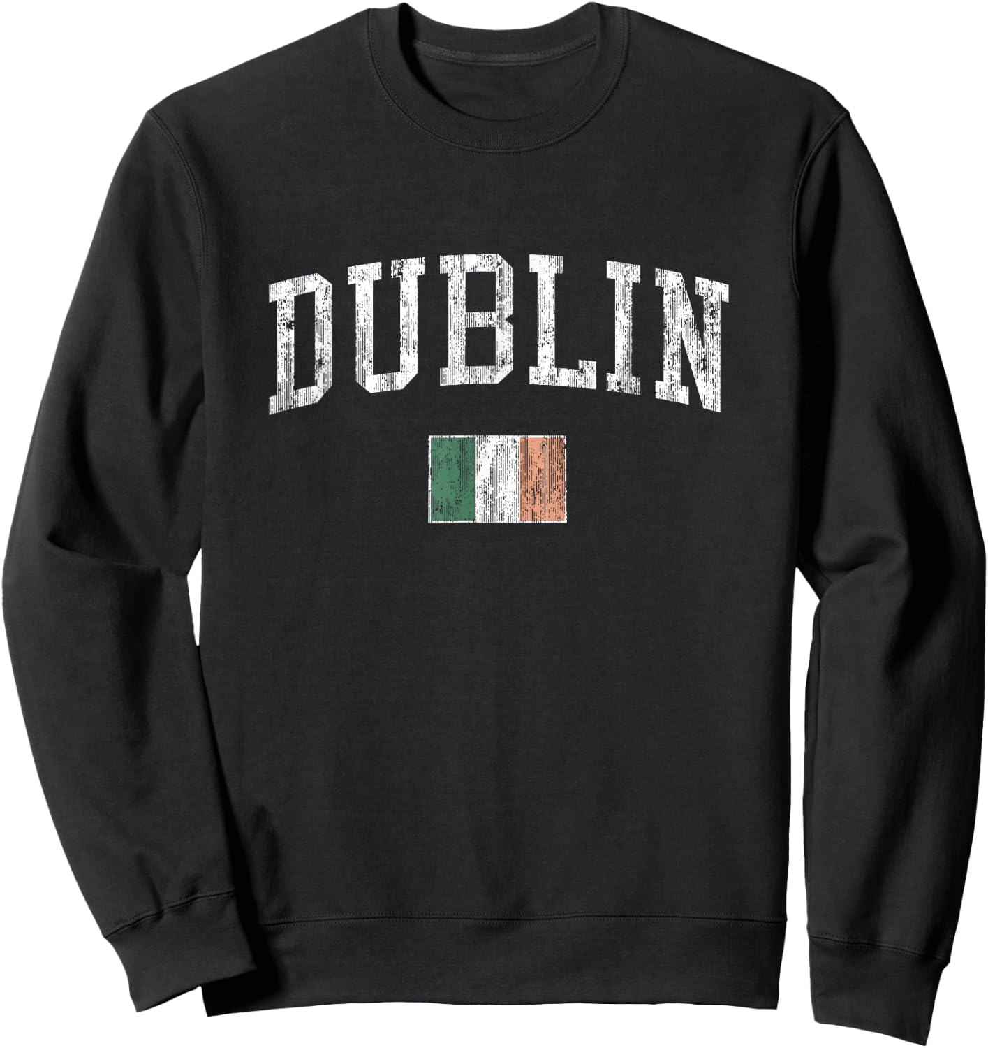 Dublin Ireland Vintage Sports Design Irish Flag Sweatshirt - Sweatshirt | Black