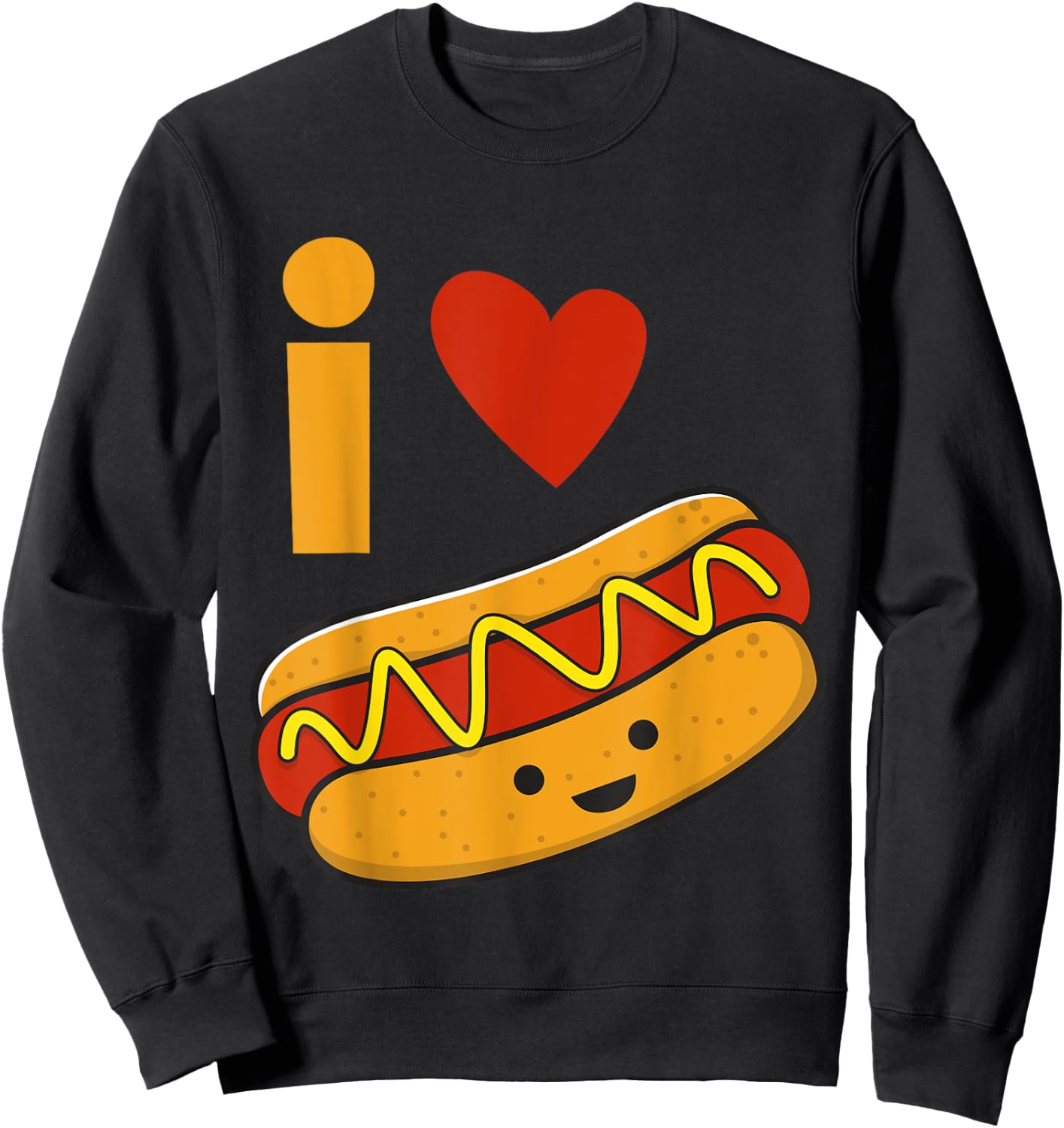 I Love Hot Dog Shirt Women Girls Kids Sweatshirt - Sweatshirt | Black