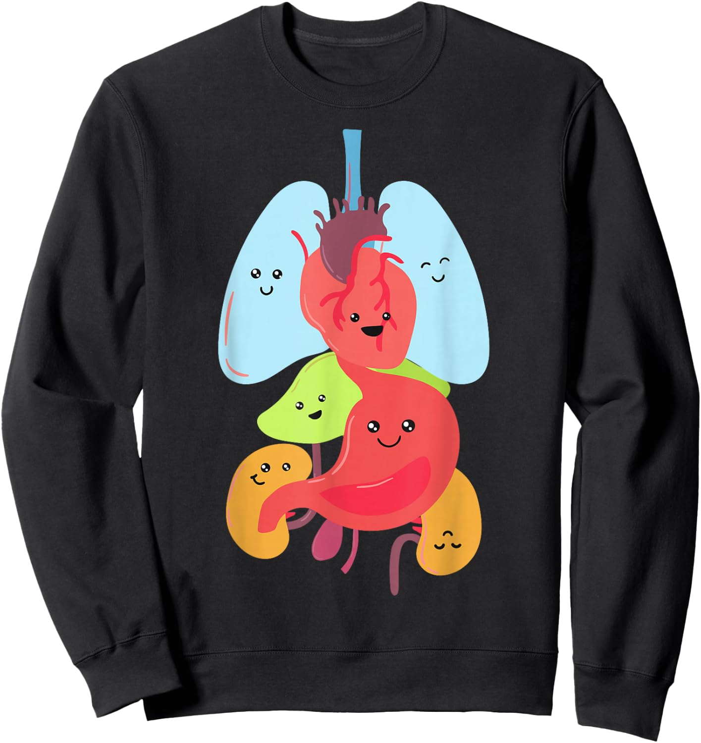 Cute Anatomy - Internal Organs Body Sweatshirt - Sweatshirt | Black