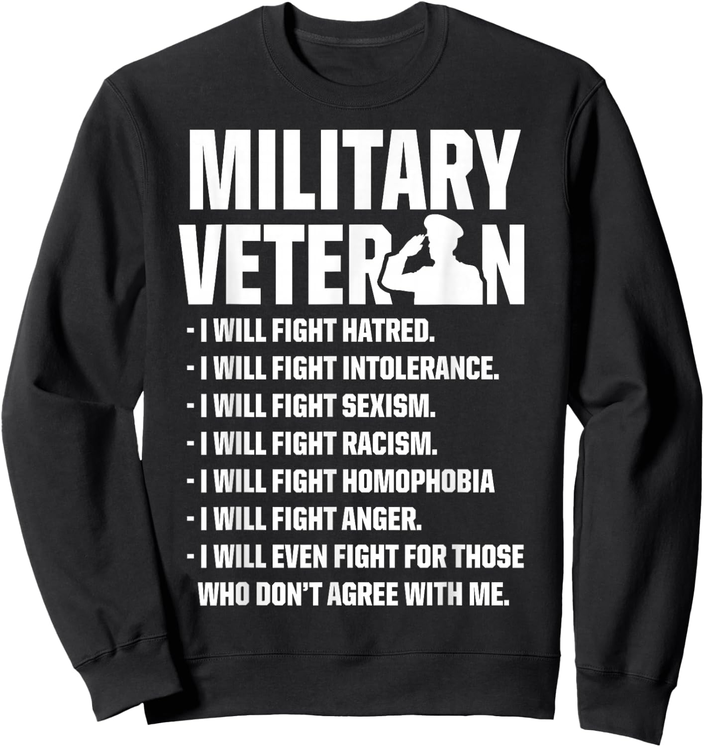 Military Veterans Against Trump 2020 Fight USA Election Sweatshirt - Sweatshirt | Black