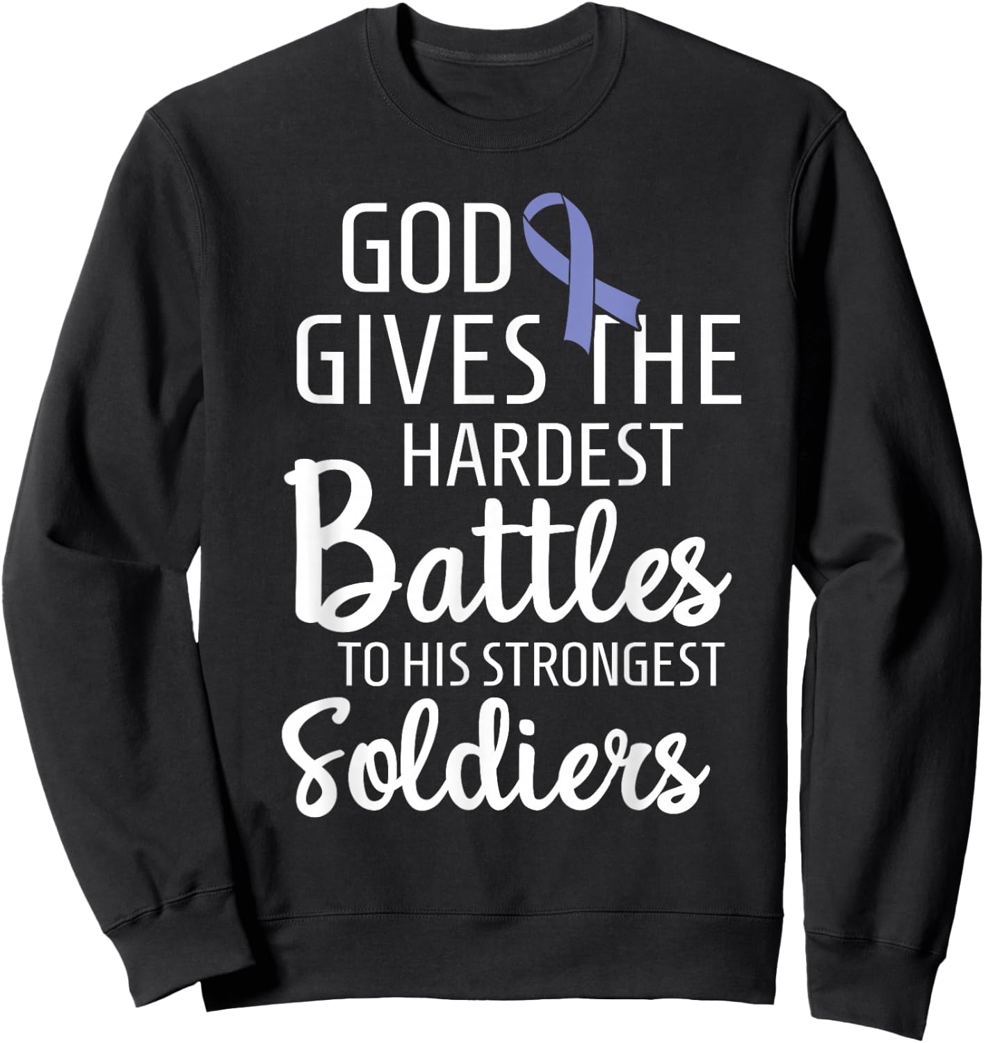 Stomach Cancer Fighter Survivor Periwinkle Ribbon Gift Sweatshirt - Sweatshirt | Black